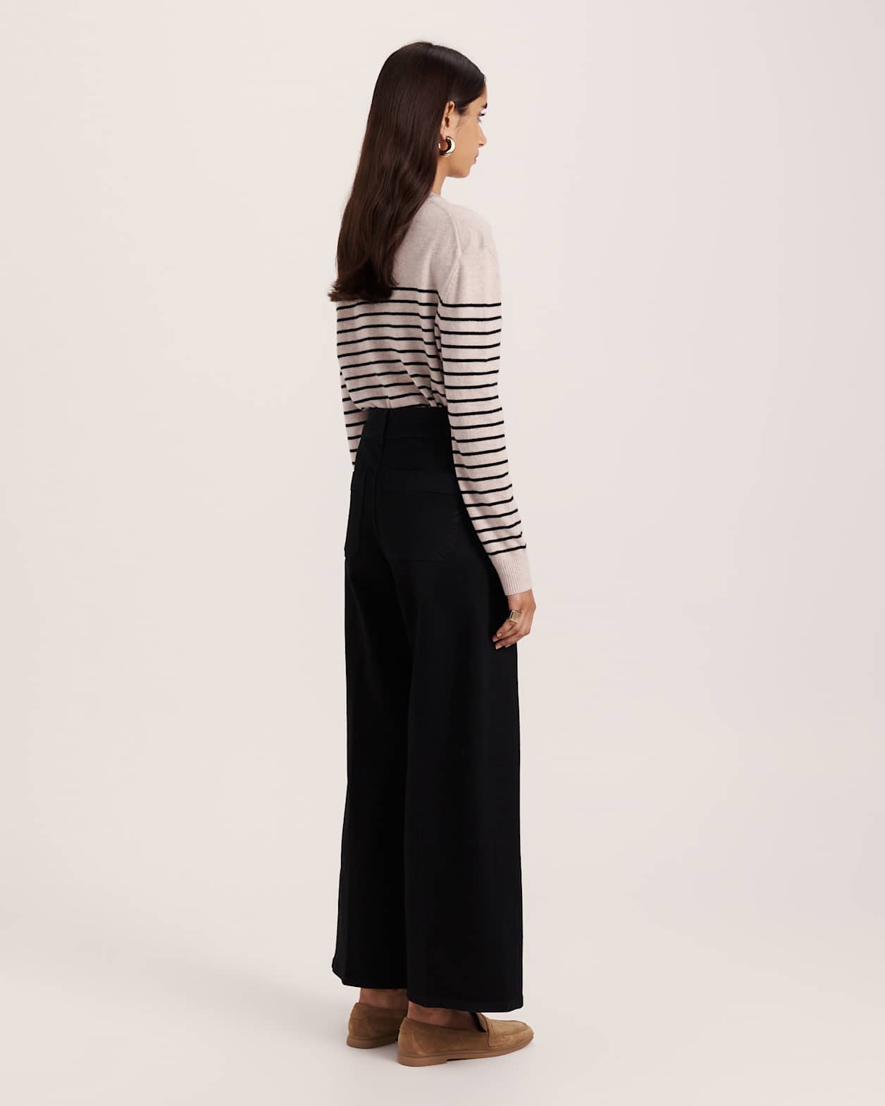 Anna Marine Wide Leg Jean in BLACK