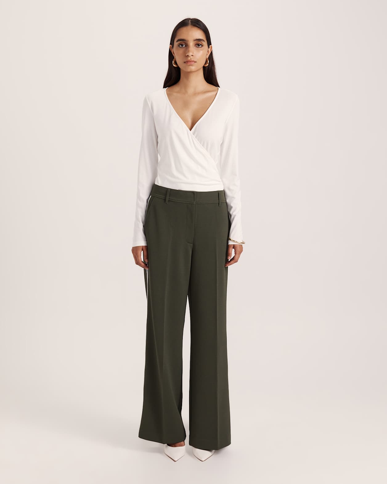 Anais Stripe Pant in KHAKI
