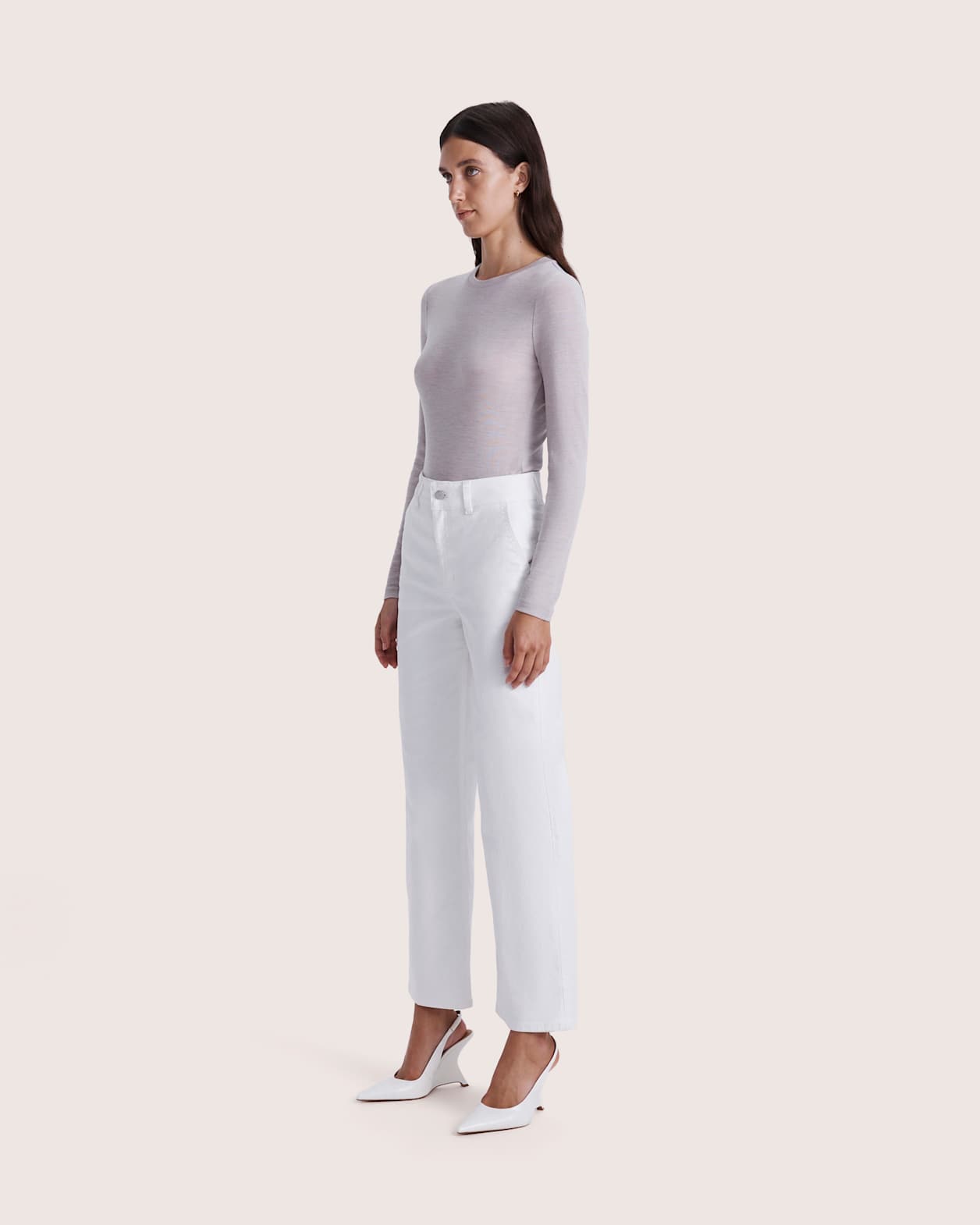 Ava Wide Leg Jean in WHITE