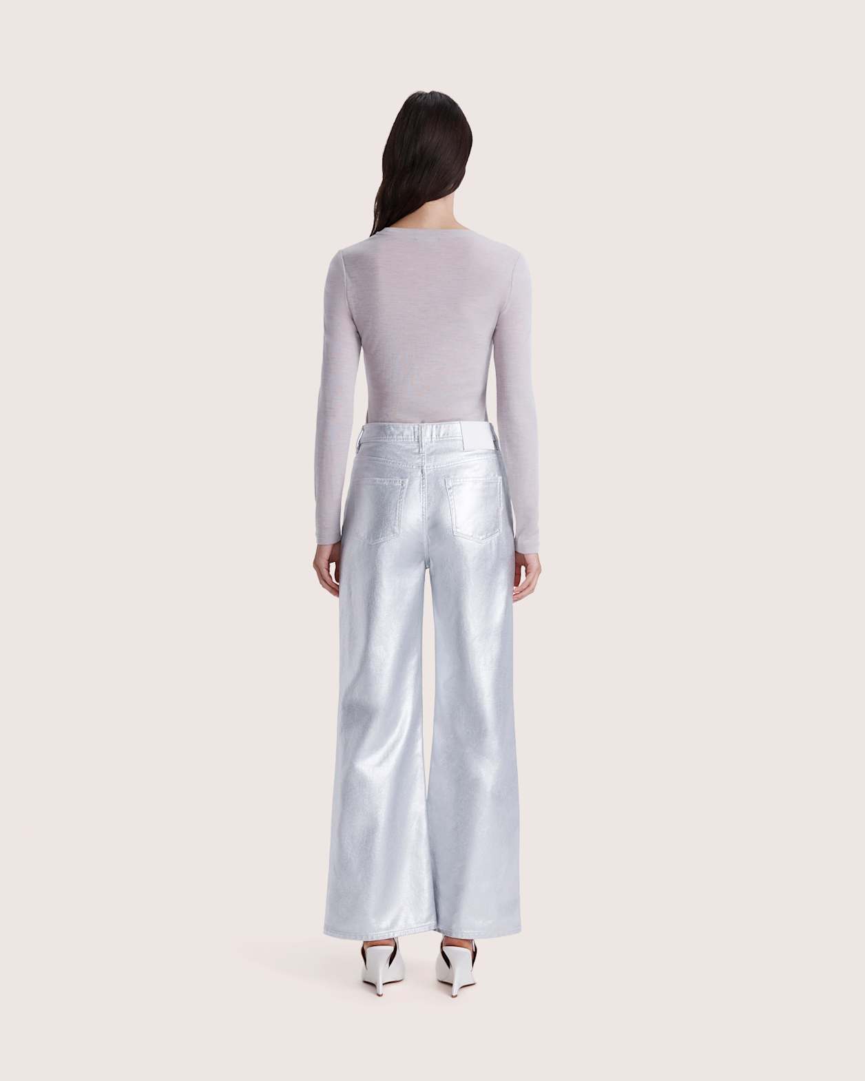 Petra Wide Leg Jean in SILVER