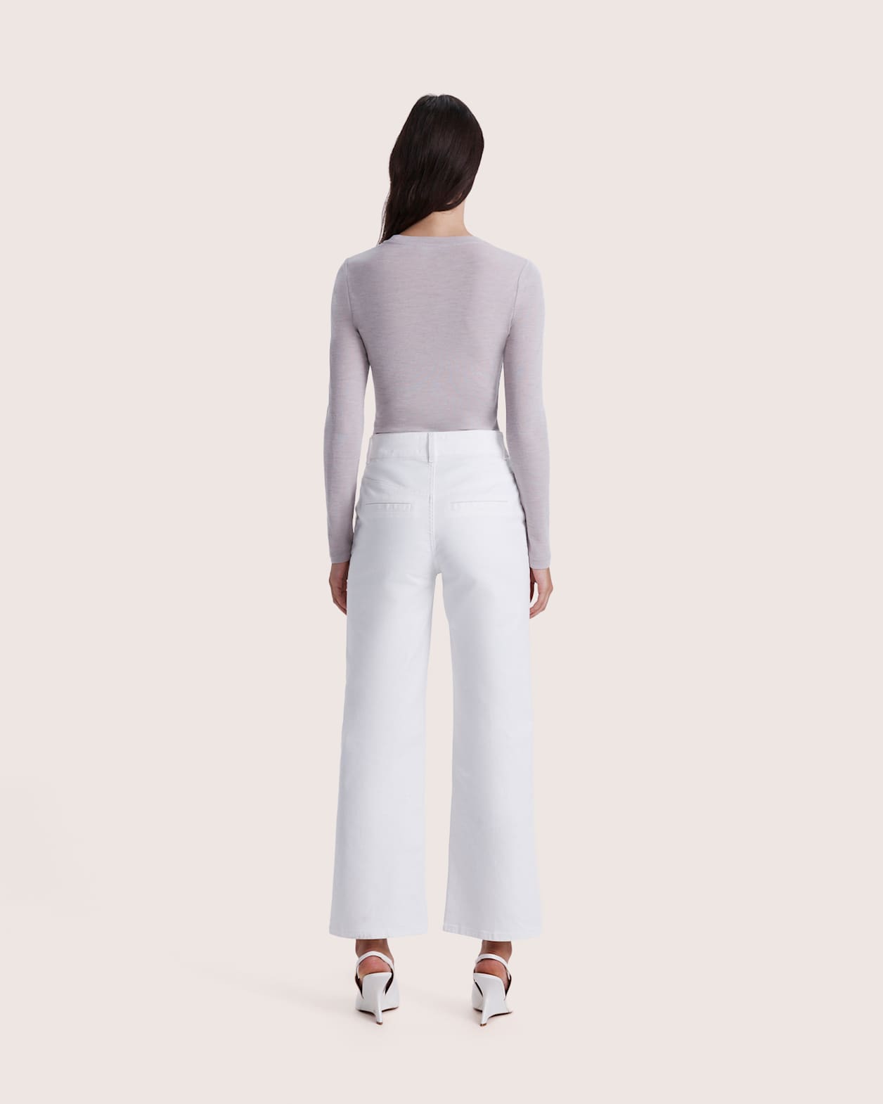 Ava Wide Leg Jean in WHITE