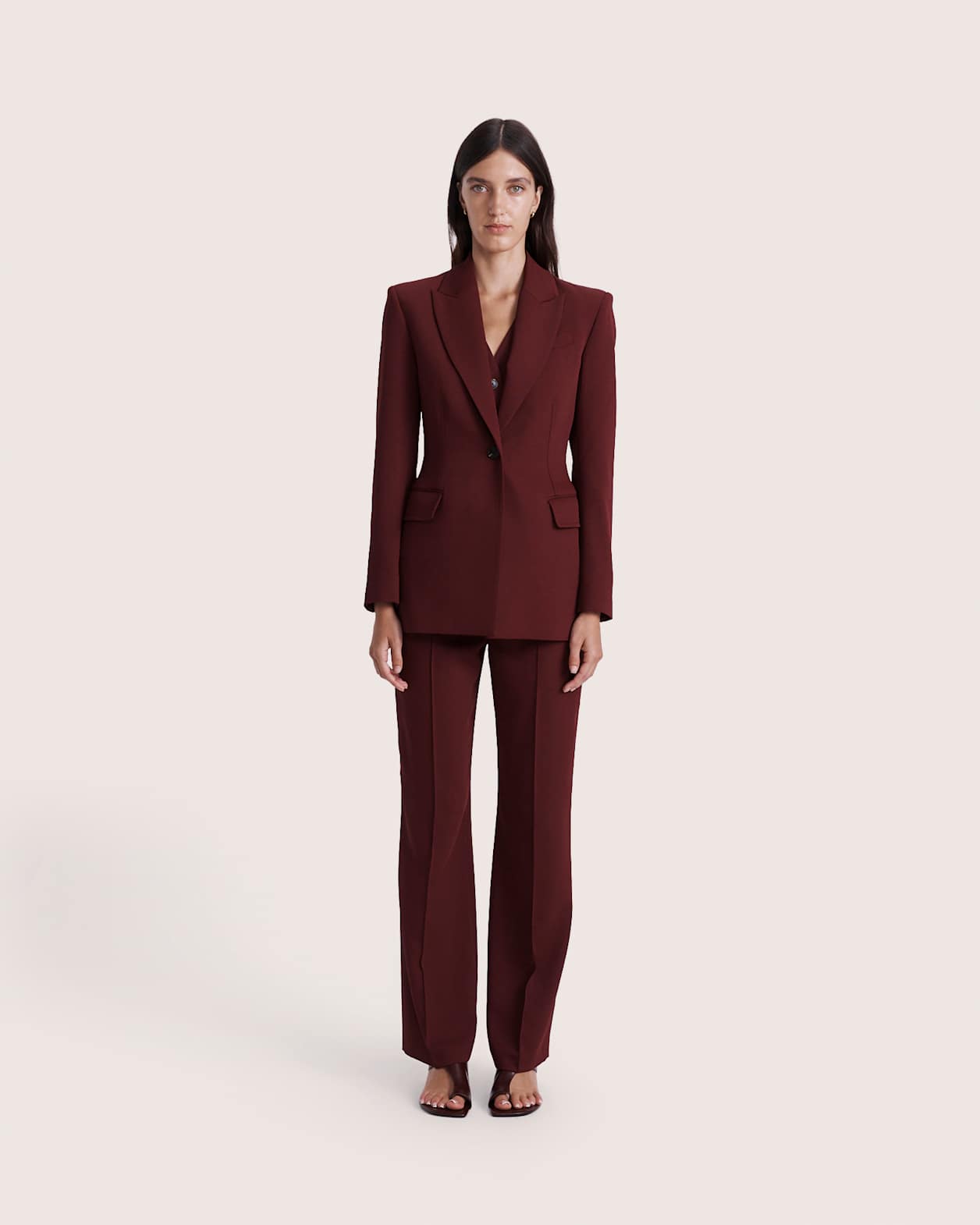 Dharma Stitch Detail Blazer in BERRY