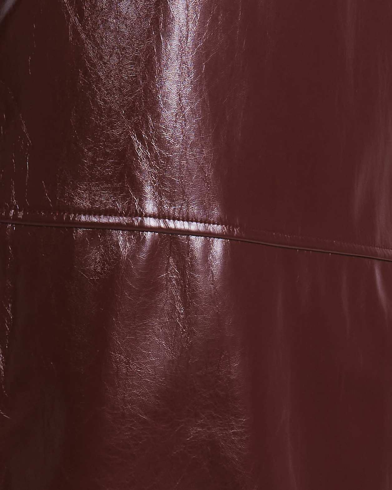 Penelope Patent Midi Skirt in VINO