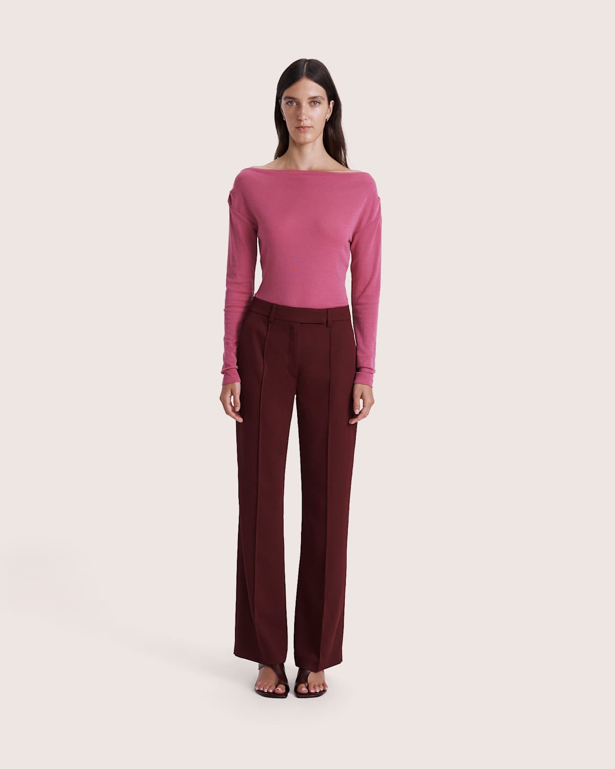 Dharma Wide Leg Pant in BERRY