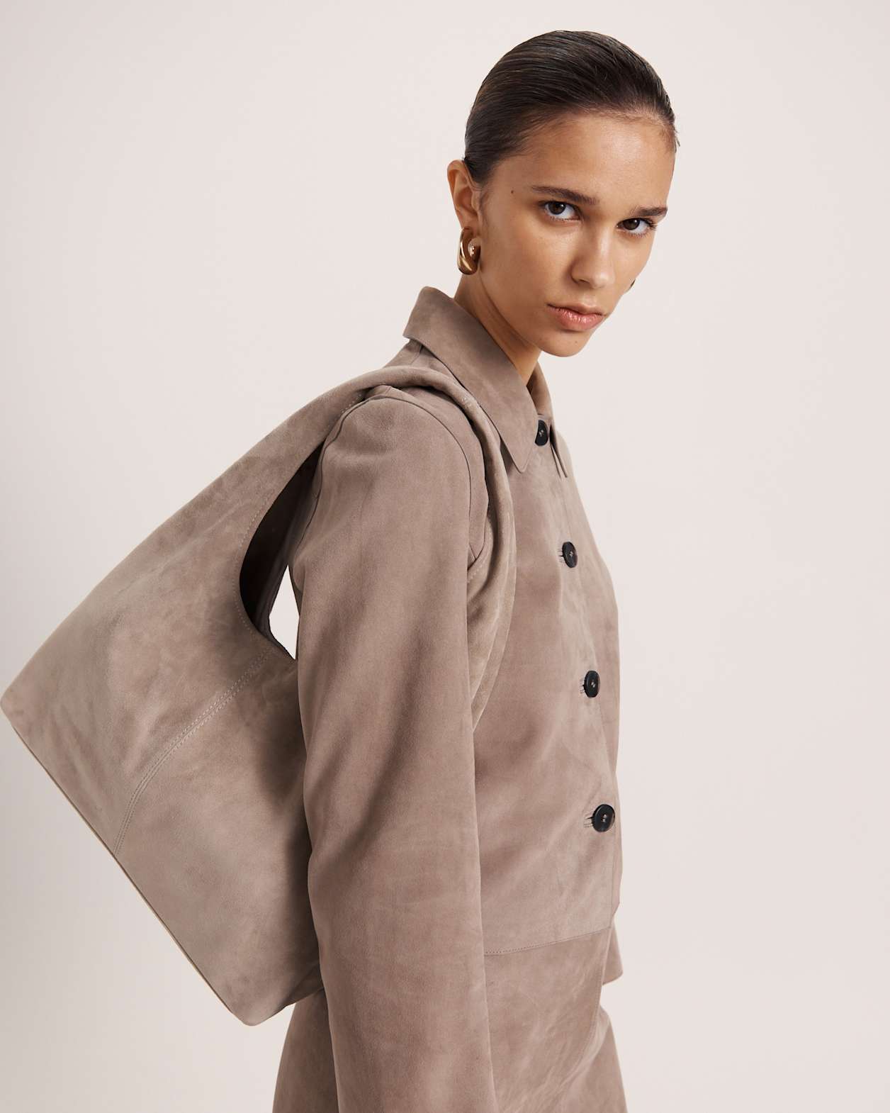 Nadia Suede Bag in MINK