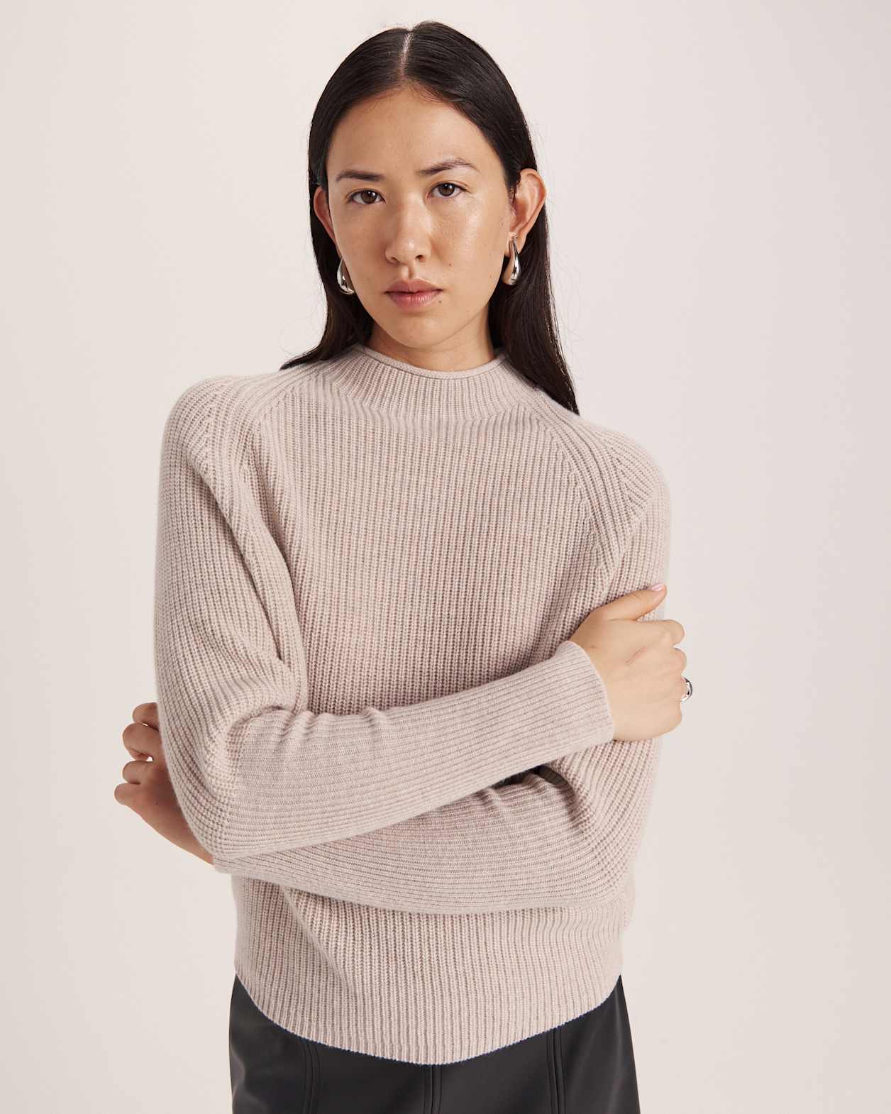 Nora Wool Batwing Sweater in MINK