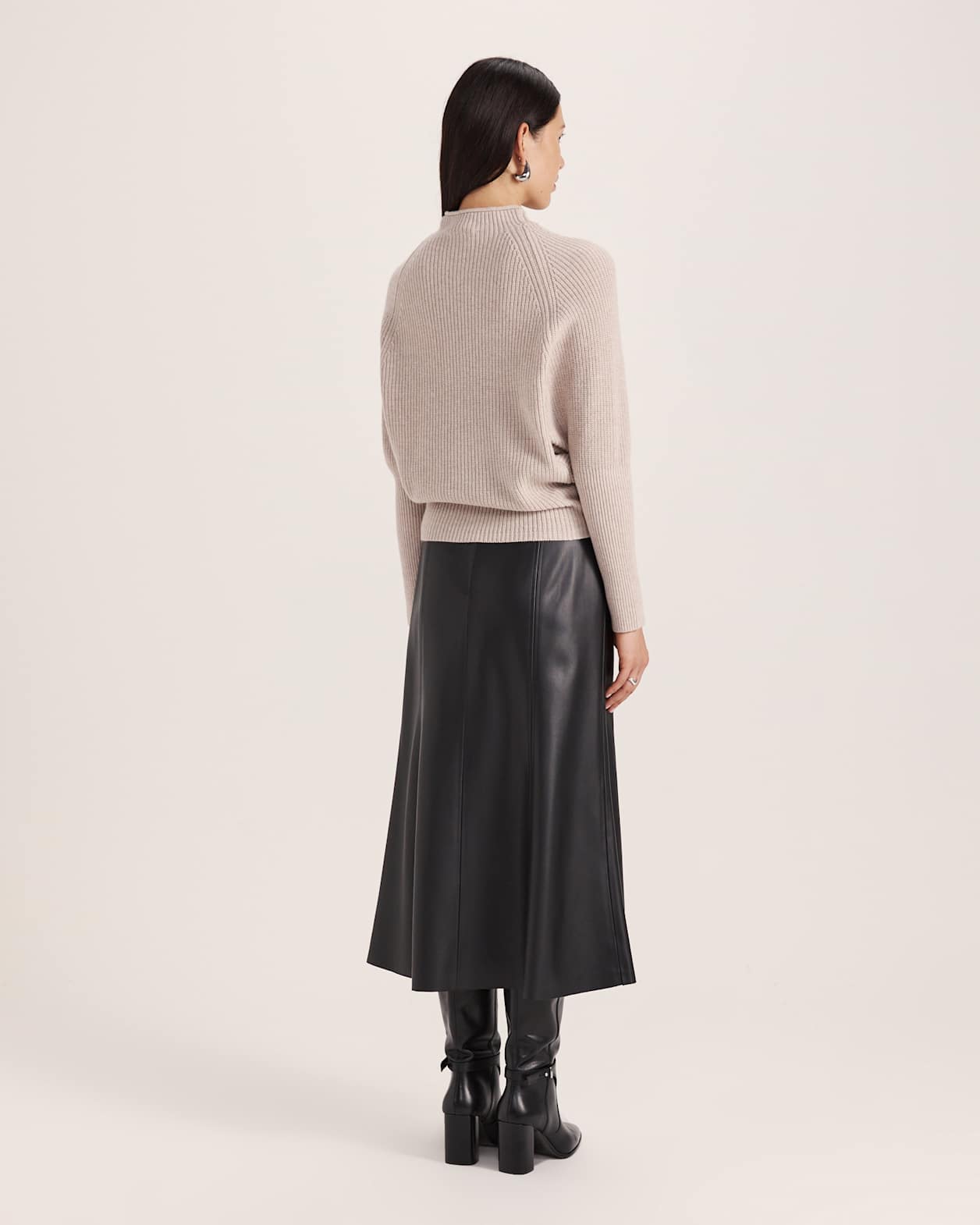 Nora Wool Batwing Sweater in MINK