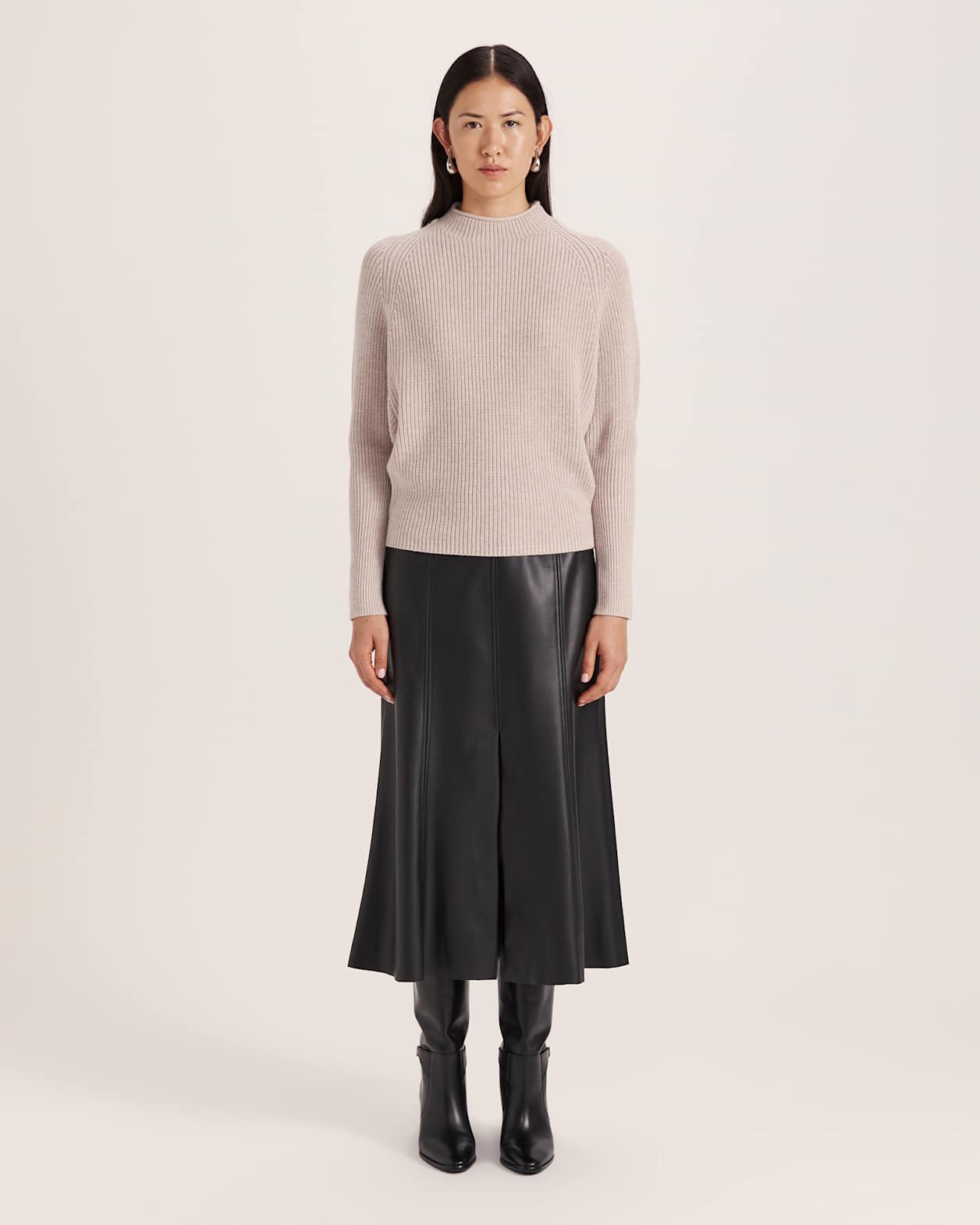 Nora Wool Batwing Sweater in MINK