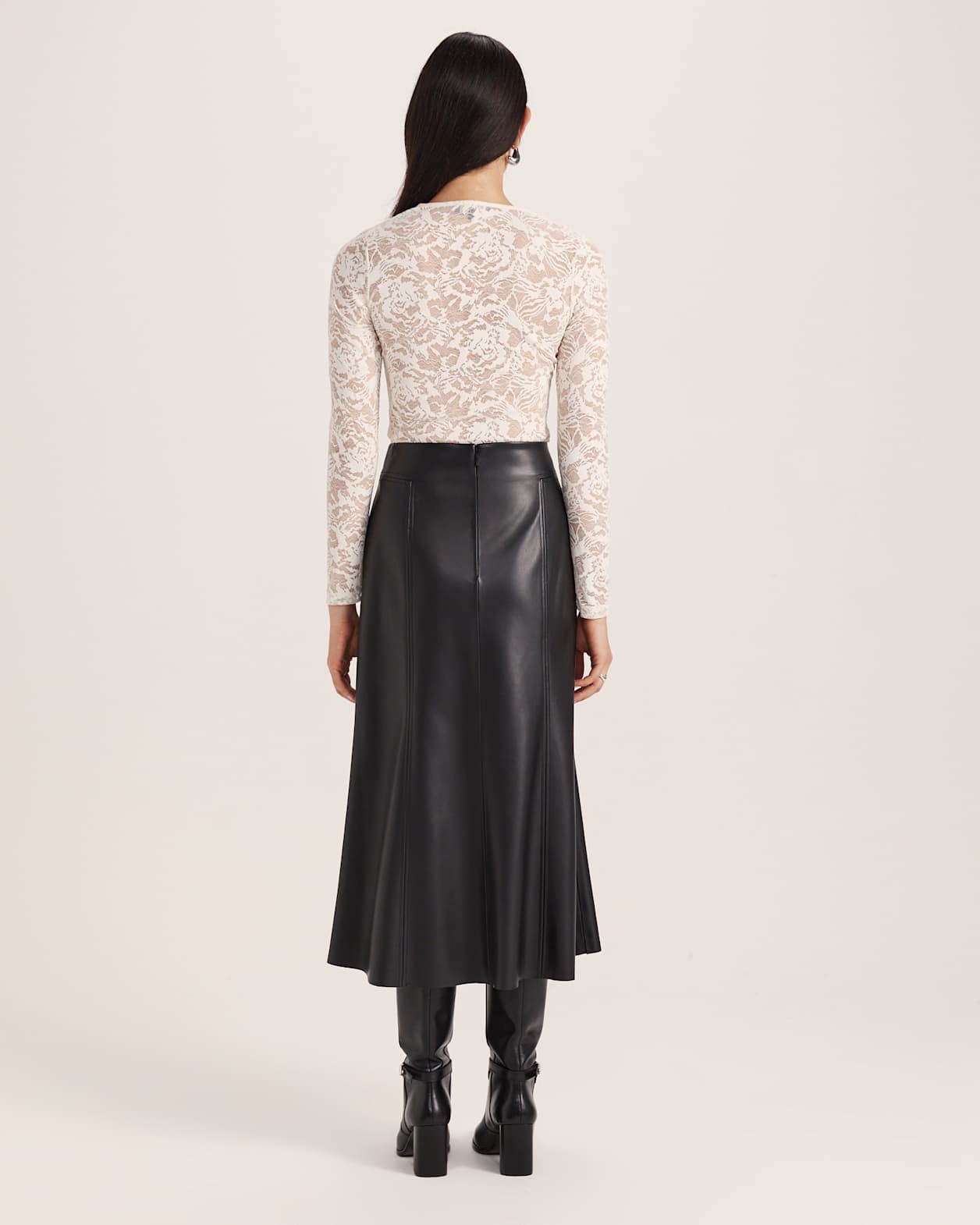 Stella Lace Long Sleeve Top in MILK
