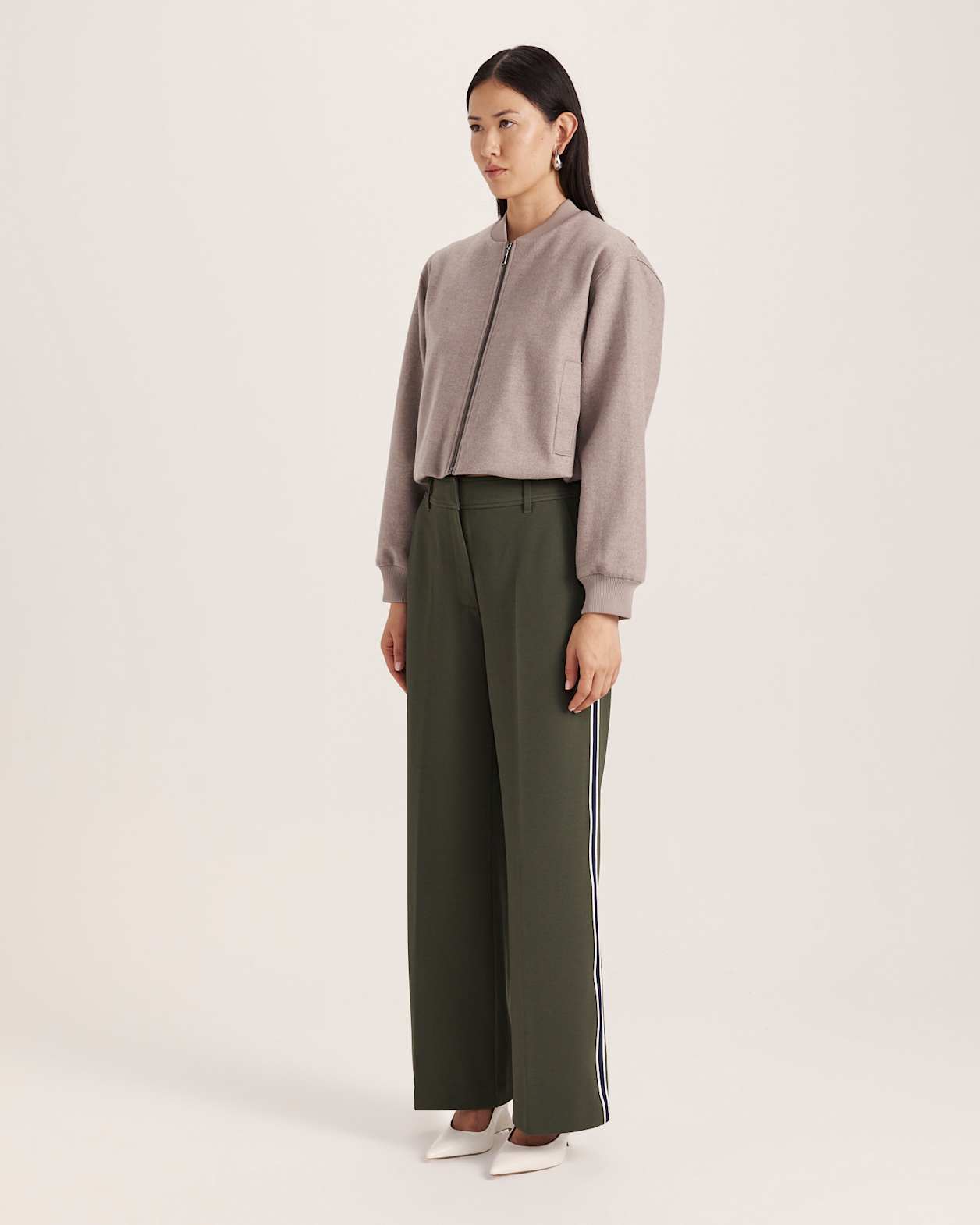 Karla Wool Bomber Jacket in MINK