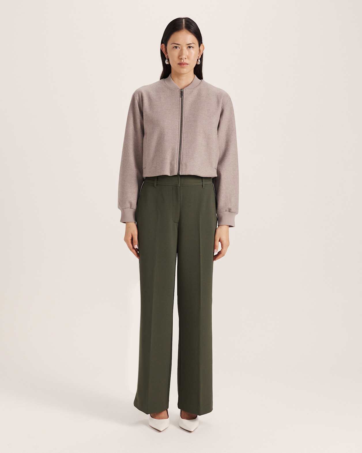 Karla Wool Bomber Jacket in MINK