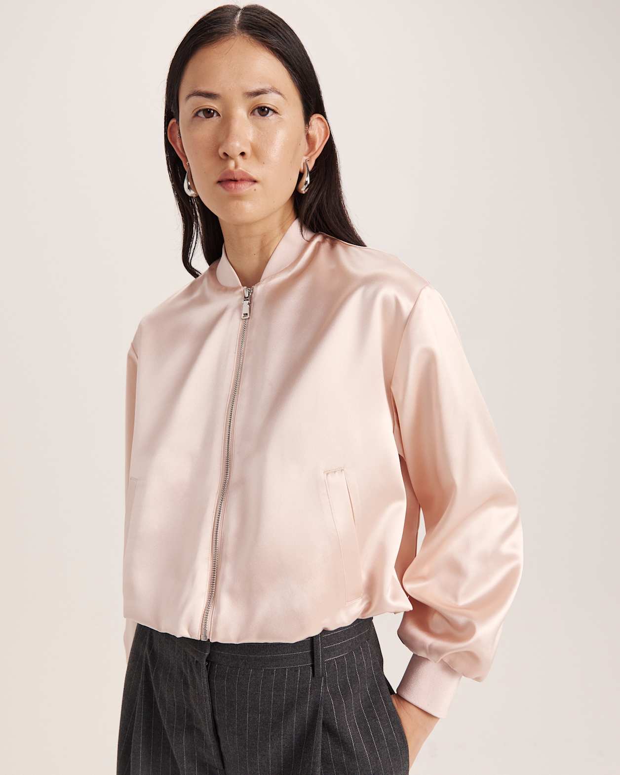 Sallee Satin Bomber in BLOSSOM