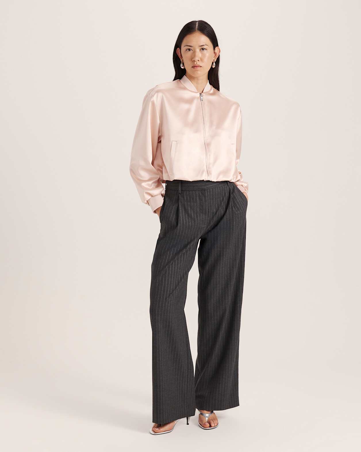 Sallee Satin Bomber in BLOSSOM