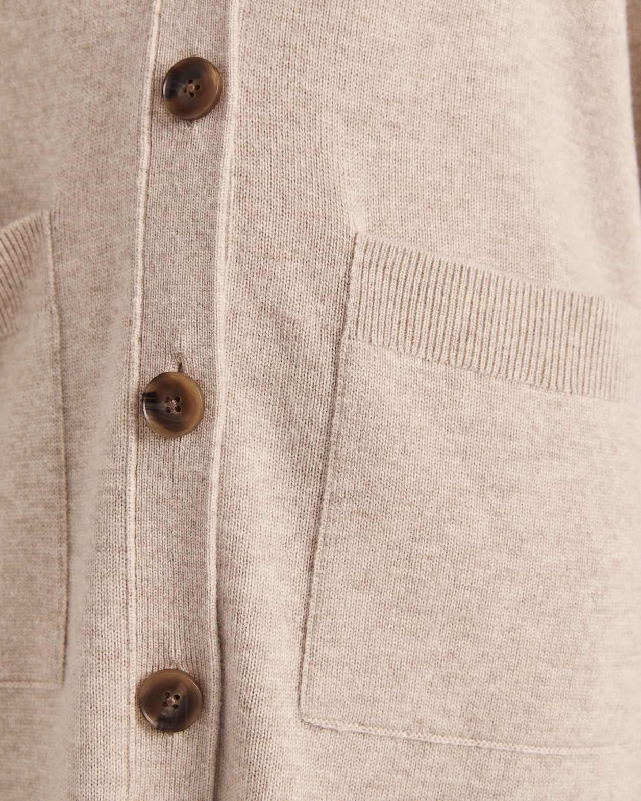 Nara Oversized Cashmere Blend Cardi in BISCUIT MELANGE