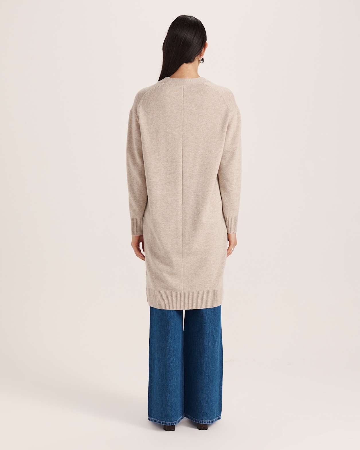 Nara Oversized Cashmere Blend Cardi in BISCUIT MELANGE