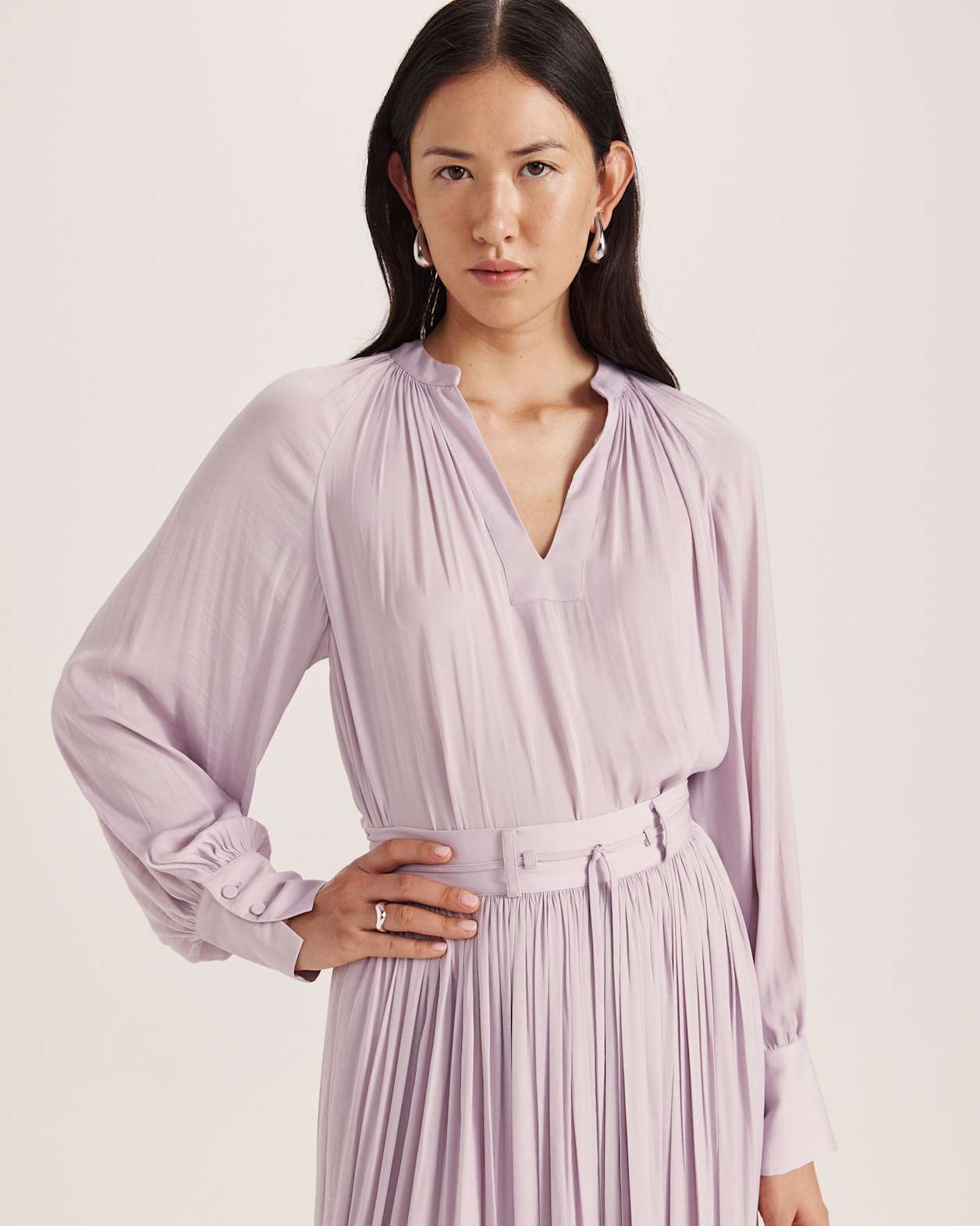 Lillian Tuck Top in PEONY