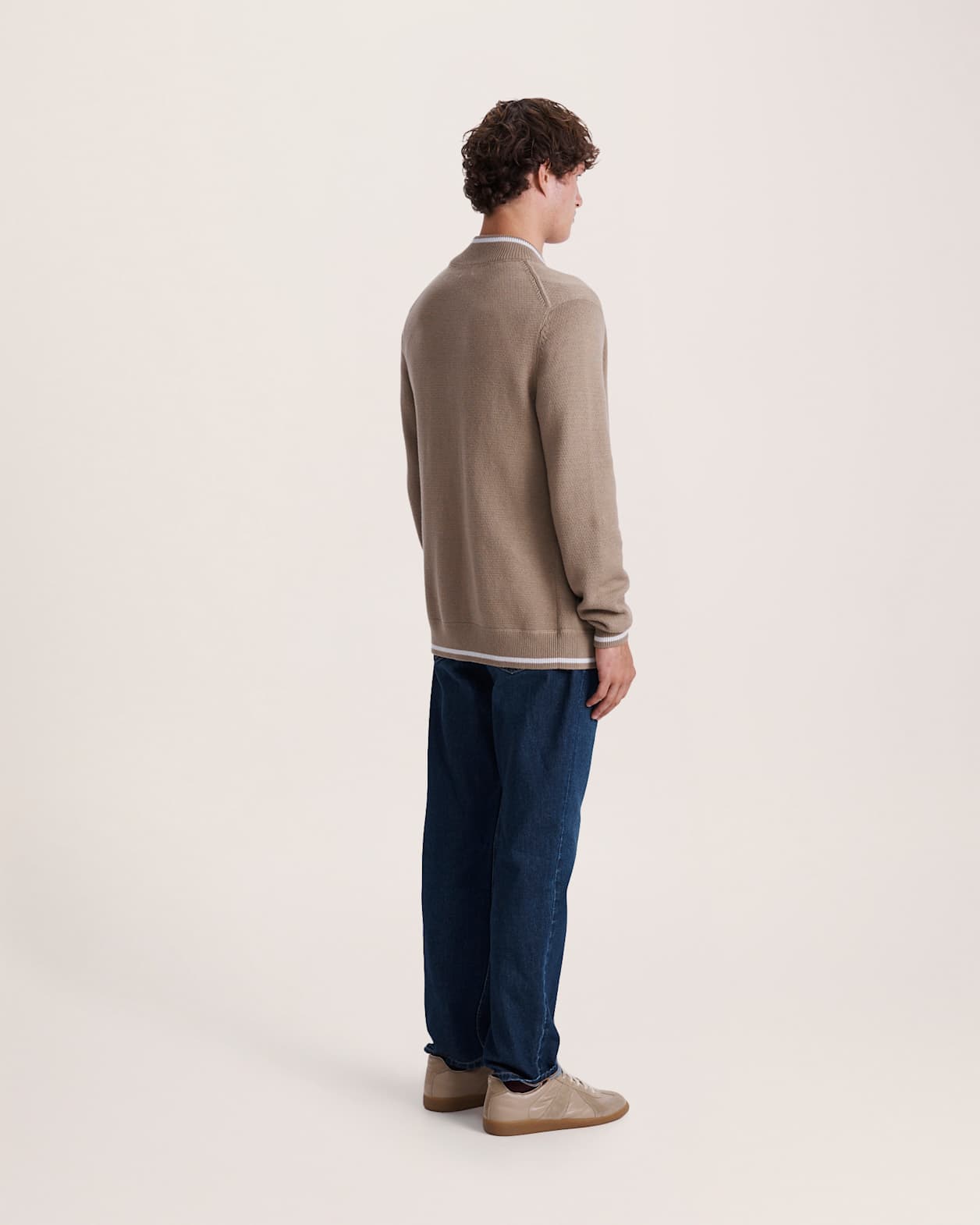Soren Cotton Cashmere Zip Thru in OLIVE