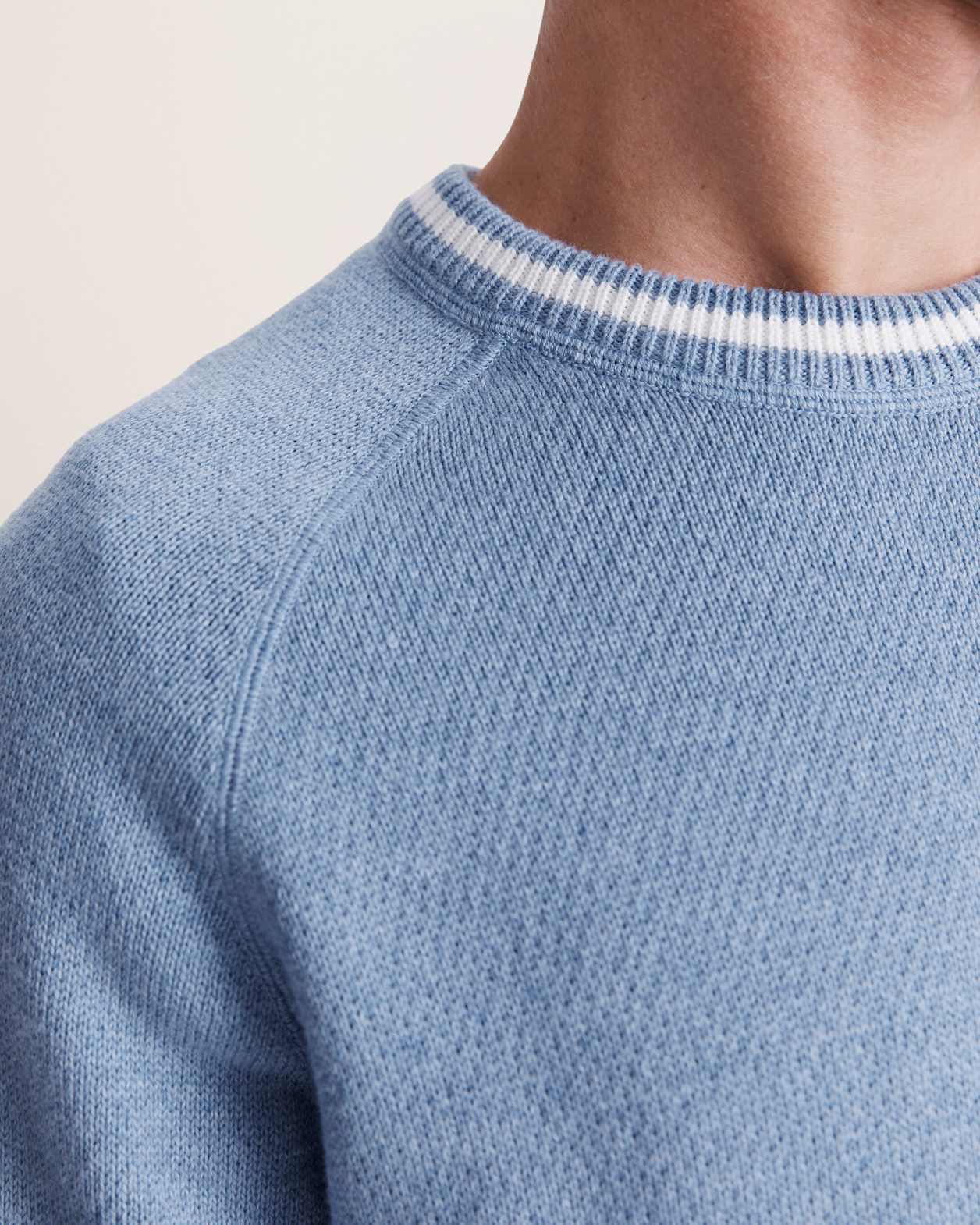Soren Cotton Cashmere Crew in SKY BLUE