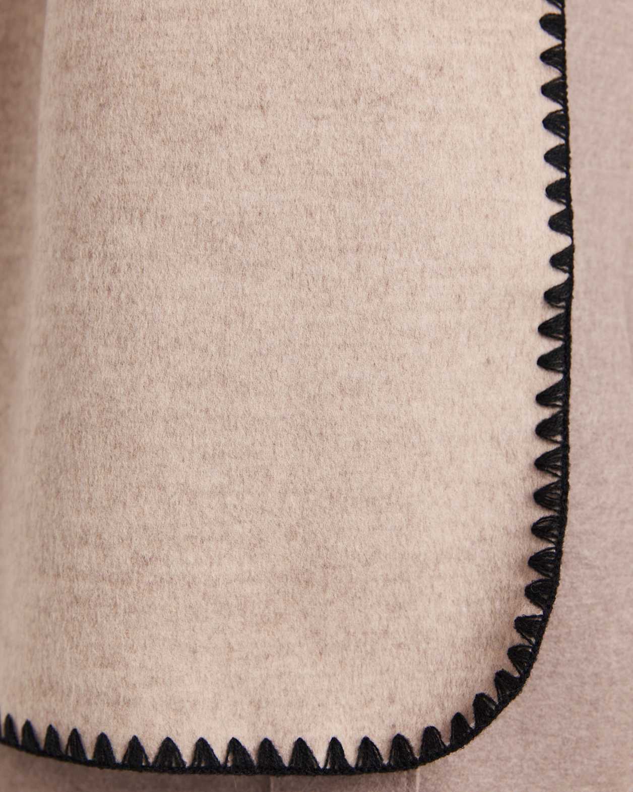 Kayla Contrast Stitch Scarf in WHEAT
