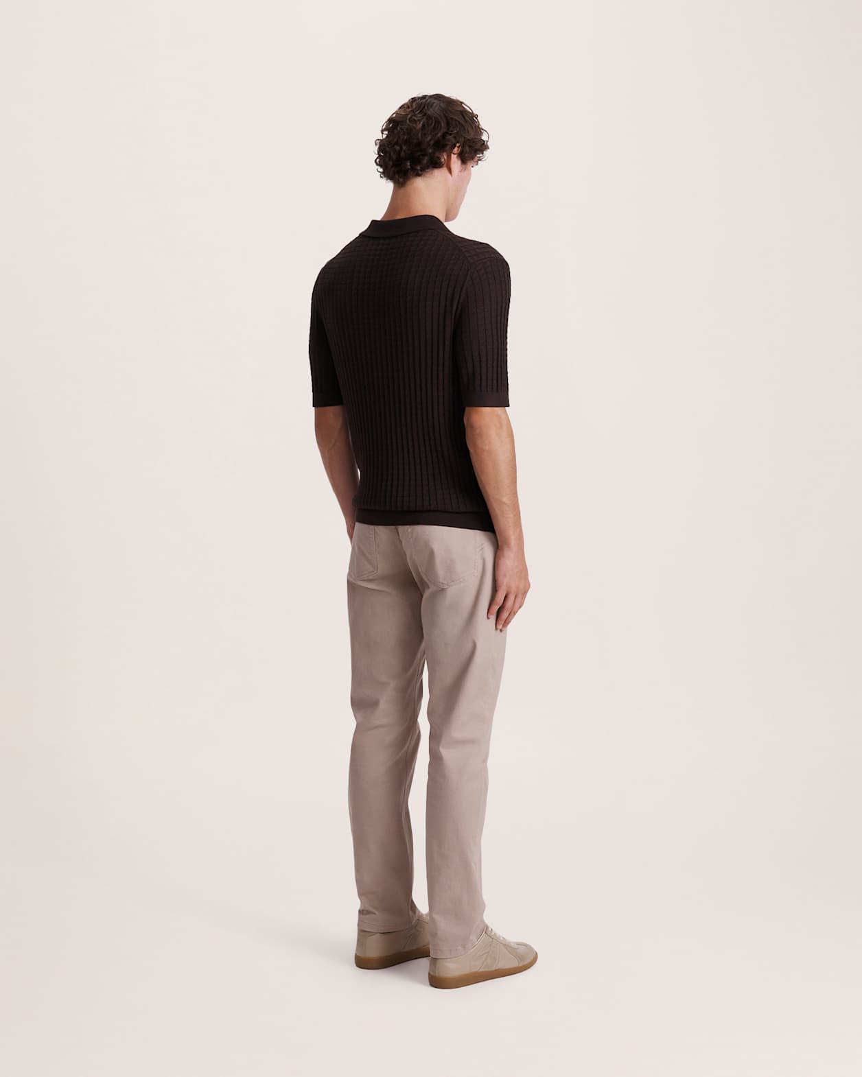 Alfie Knit Polo in CHOCOLATE