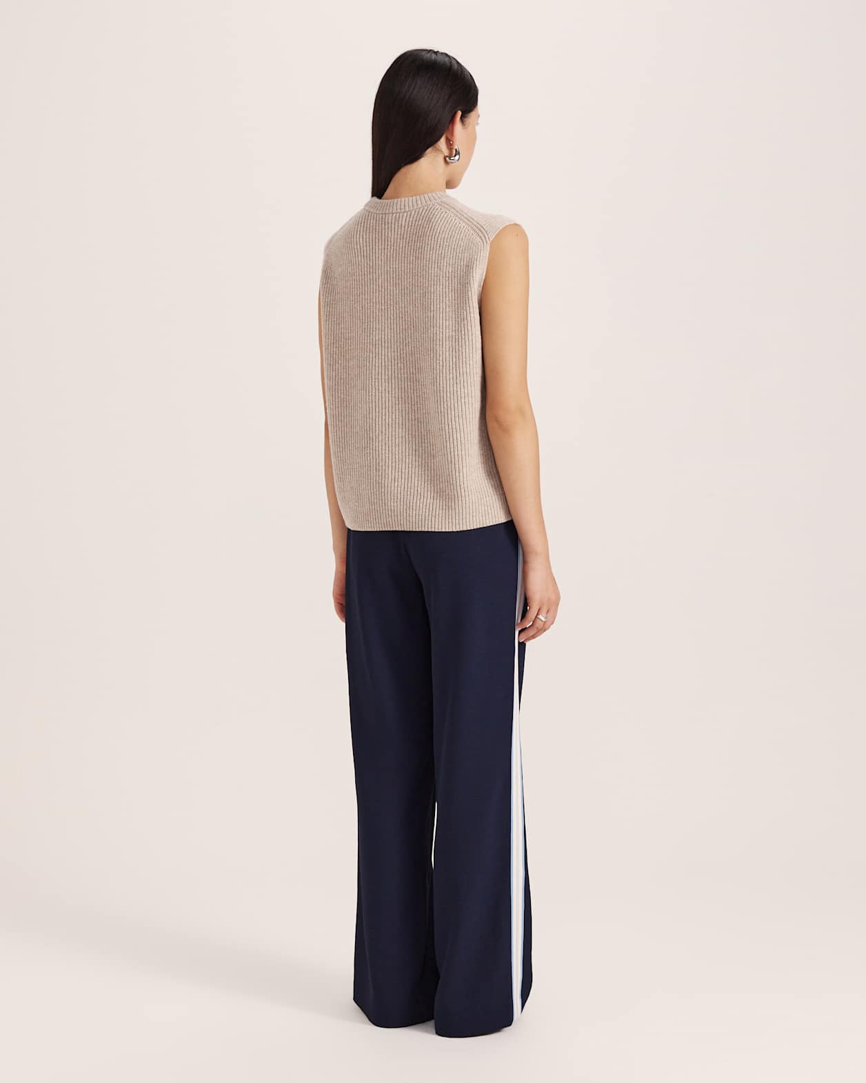 Nara Cashmere Blend Knit Vest in BISCUIT MELANGE