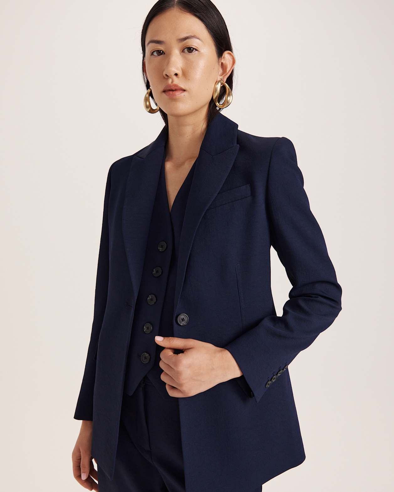 Dharma Stitch Detail Blazer in MIDNIGHT
