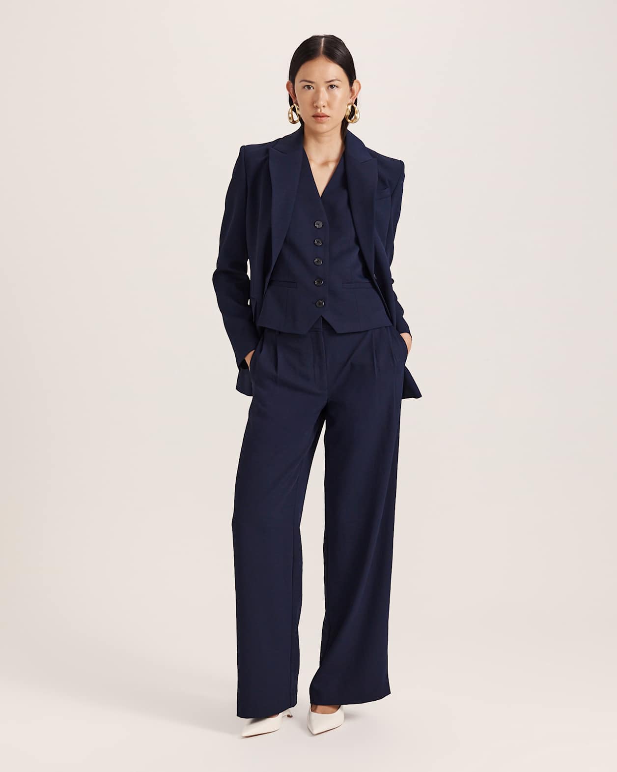 Dharma Tailored Wide Leg Pant in MIDNIGHT