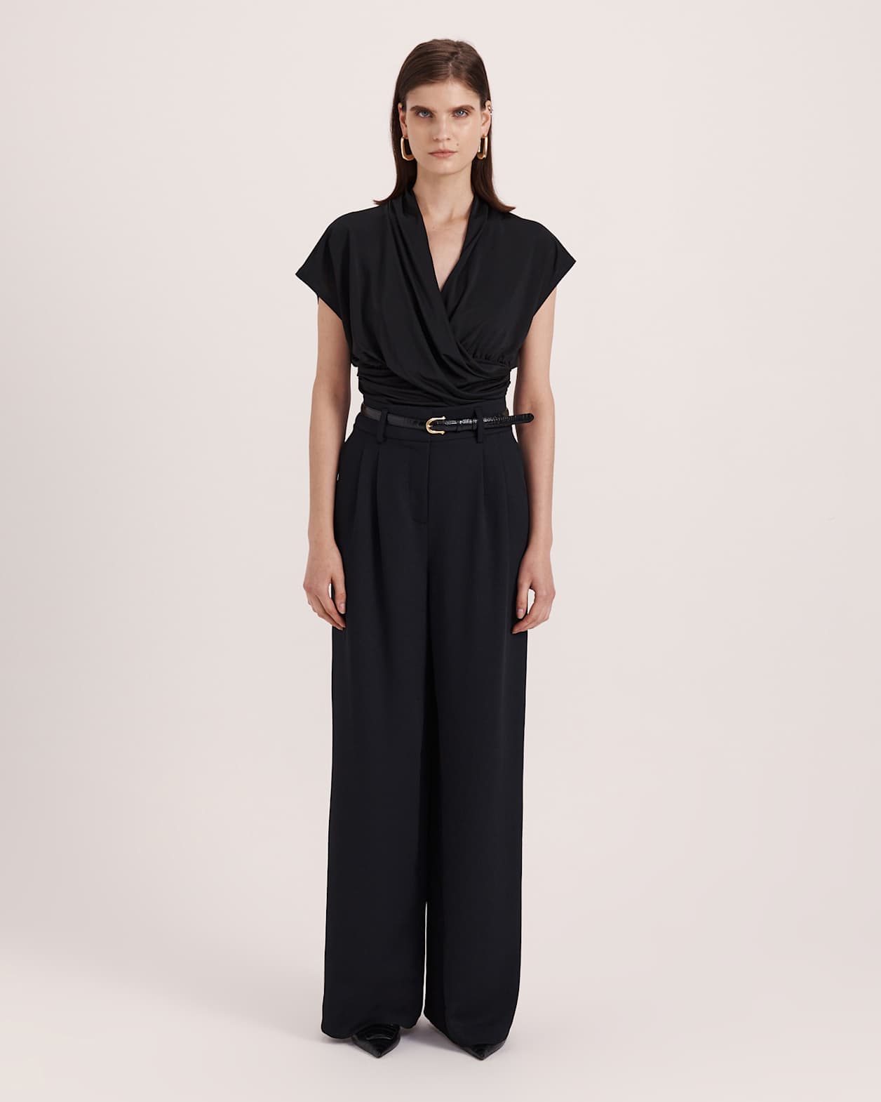 Sophie Wrap Top in BLACK