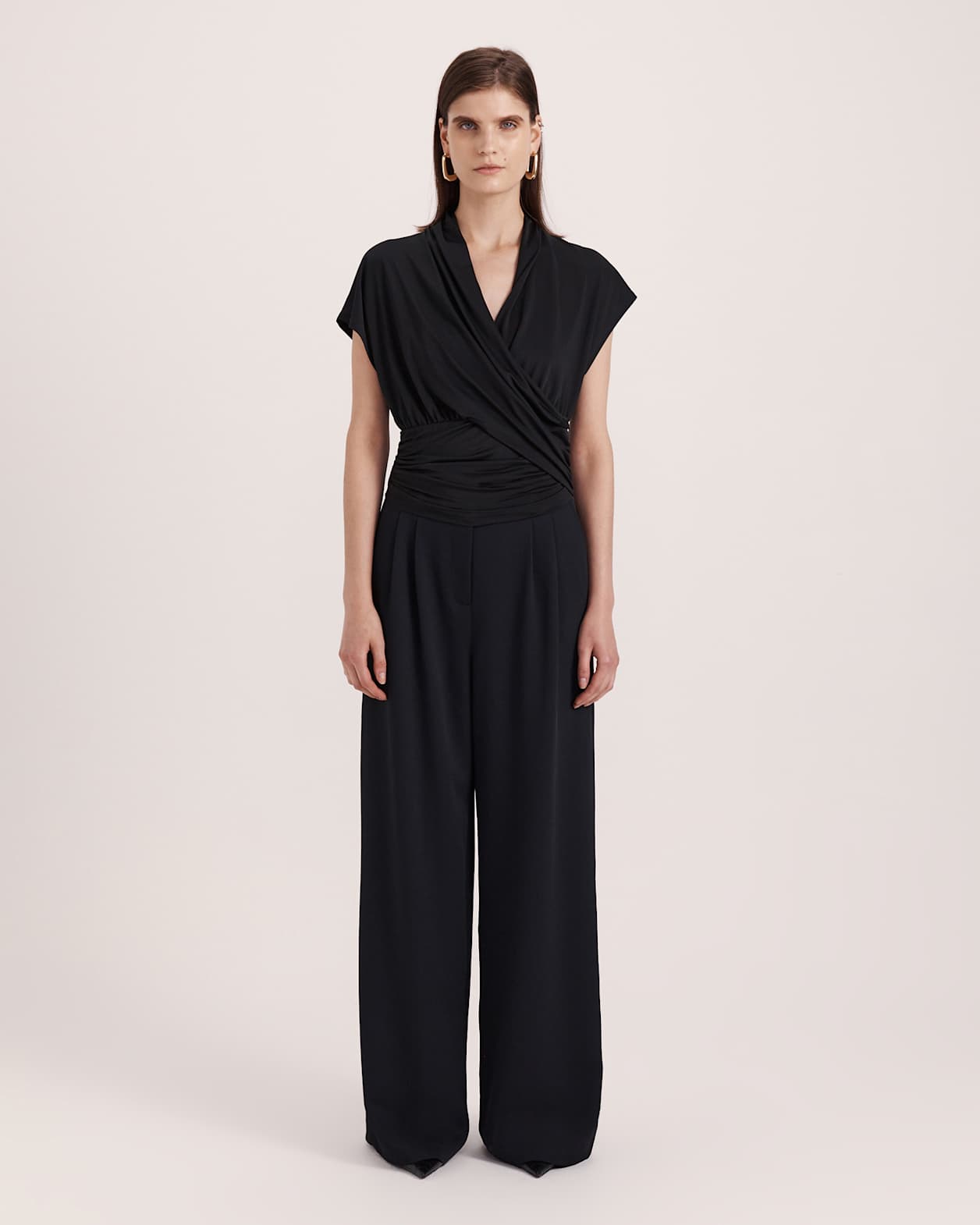 Sophie Wrap Top in BLACK