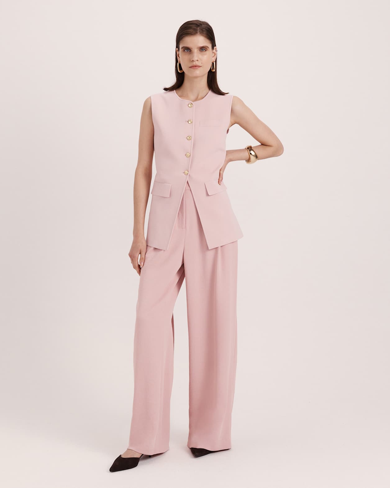 Mia Milano Knit Vest in ROSE