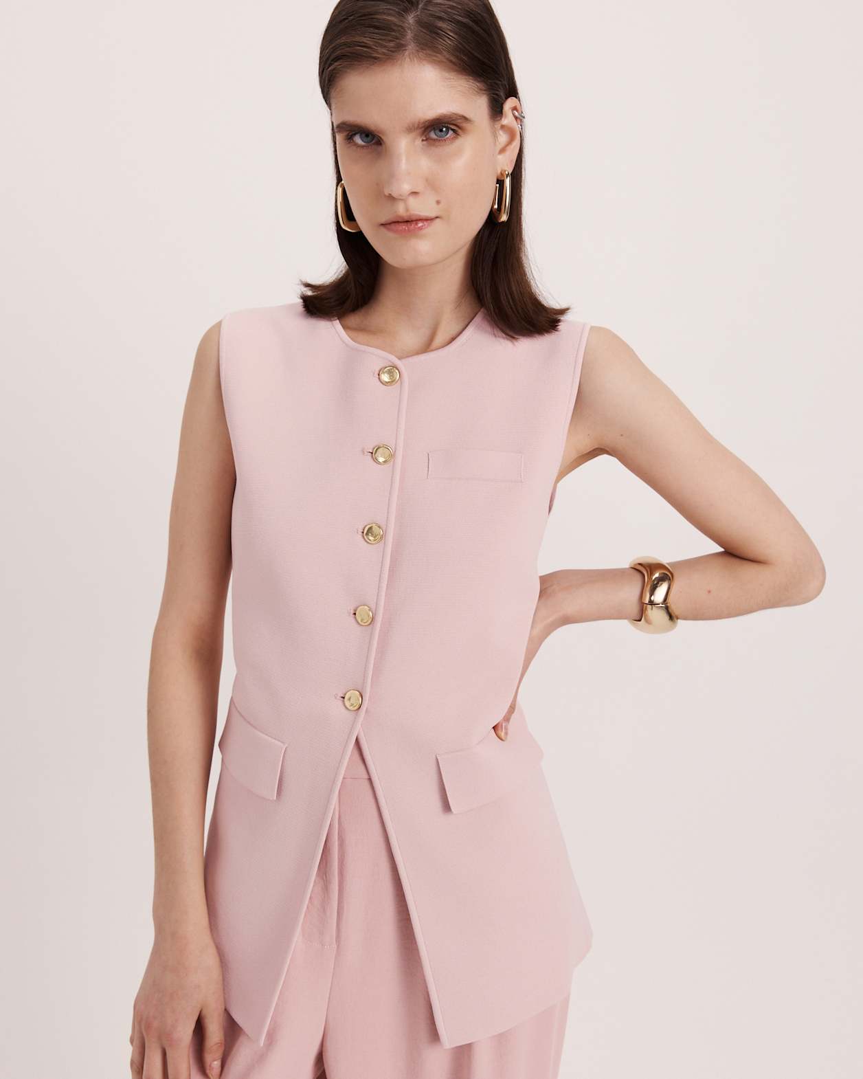 Mia Milano Knit Vest in ROSE
