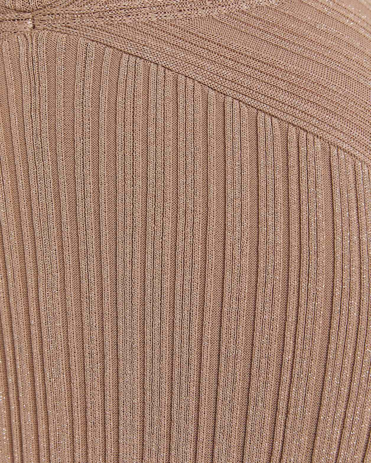 Metallic Ribbed Knit Dress in GOLD