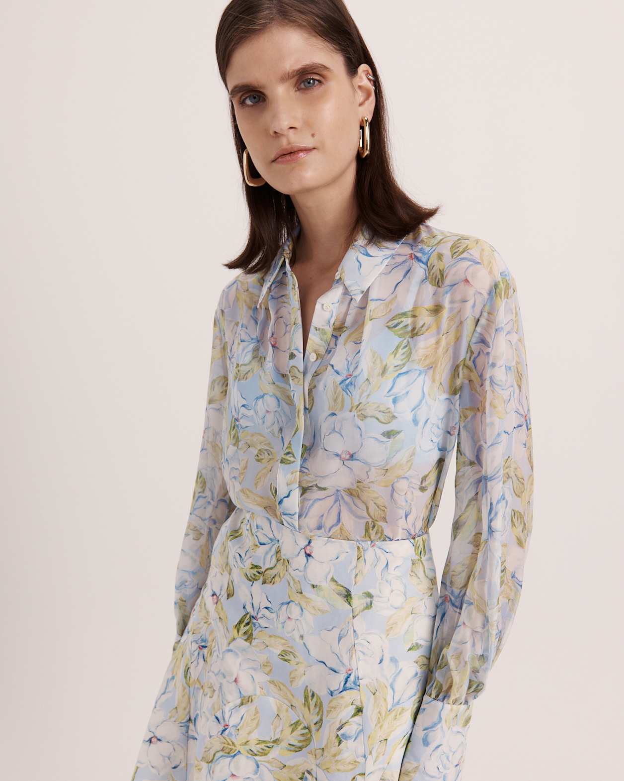 Florentine Silk Chiffon Shirt in MULTI