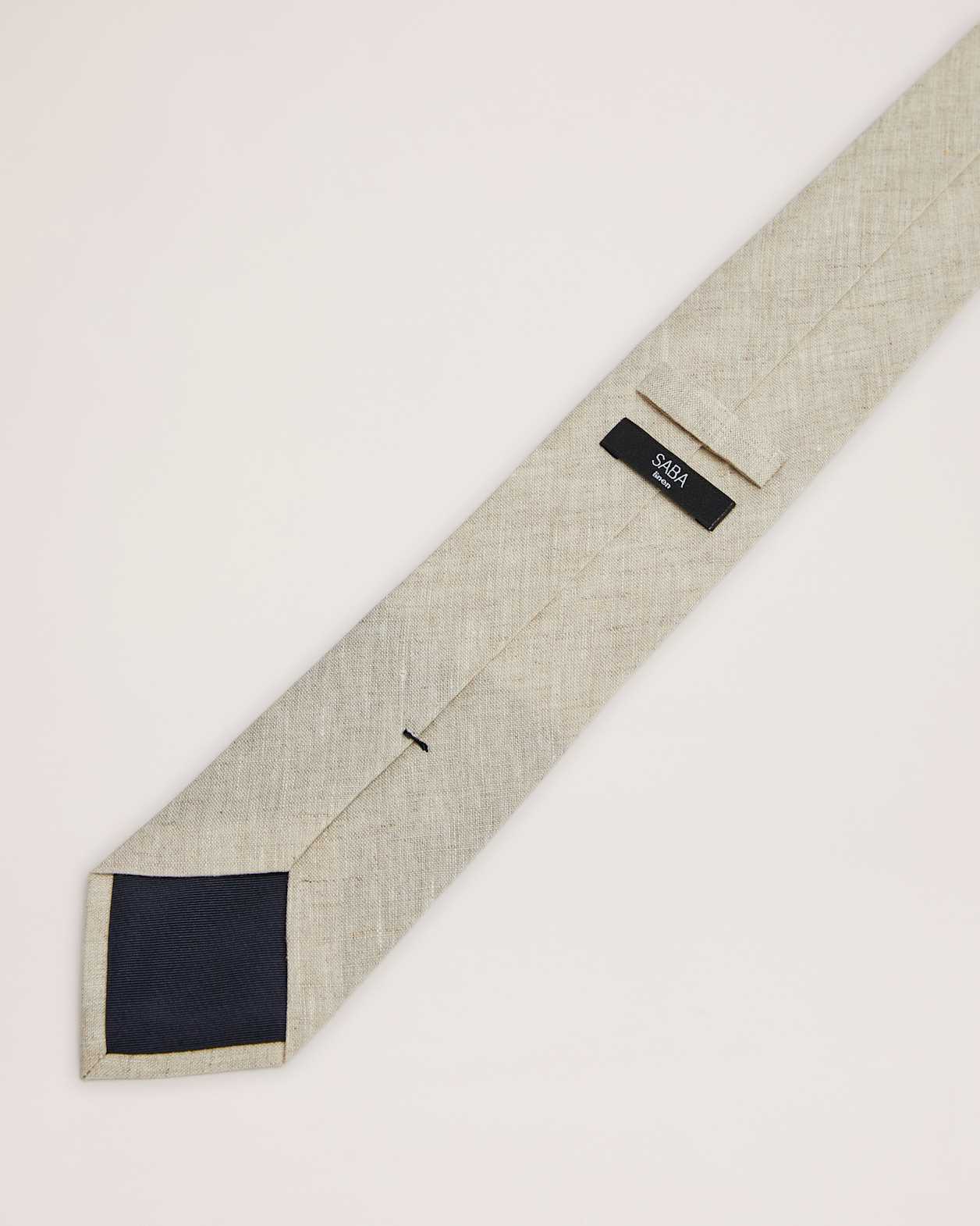Yarn Dyed Linen Tie in OATMEAL