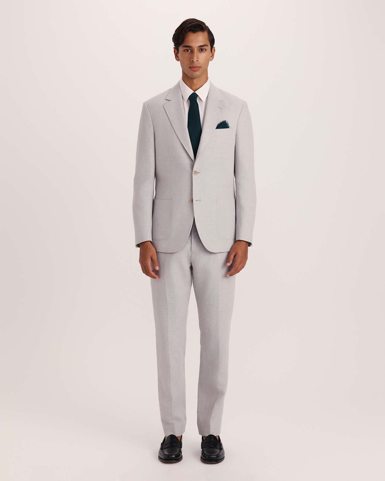 Lucian Cotton Linen Suit Jacket in SILVER