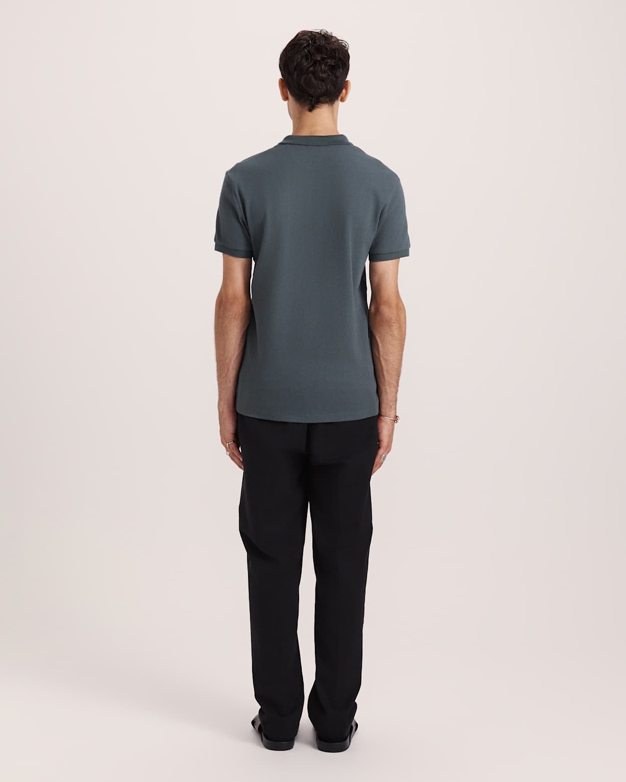 Kane Cotton Blend Waffle Polo in GREEN