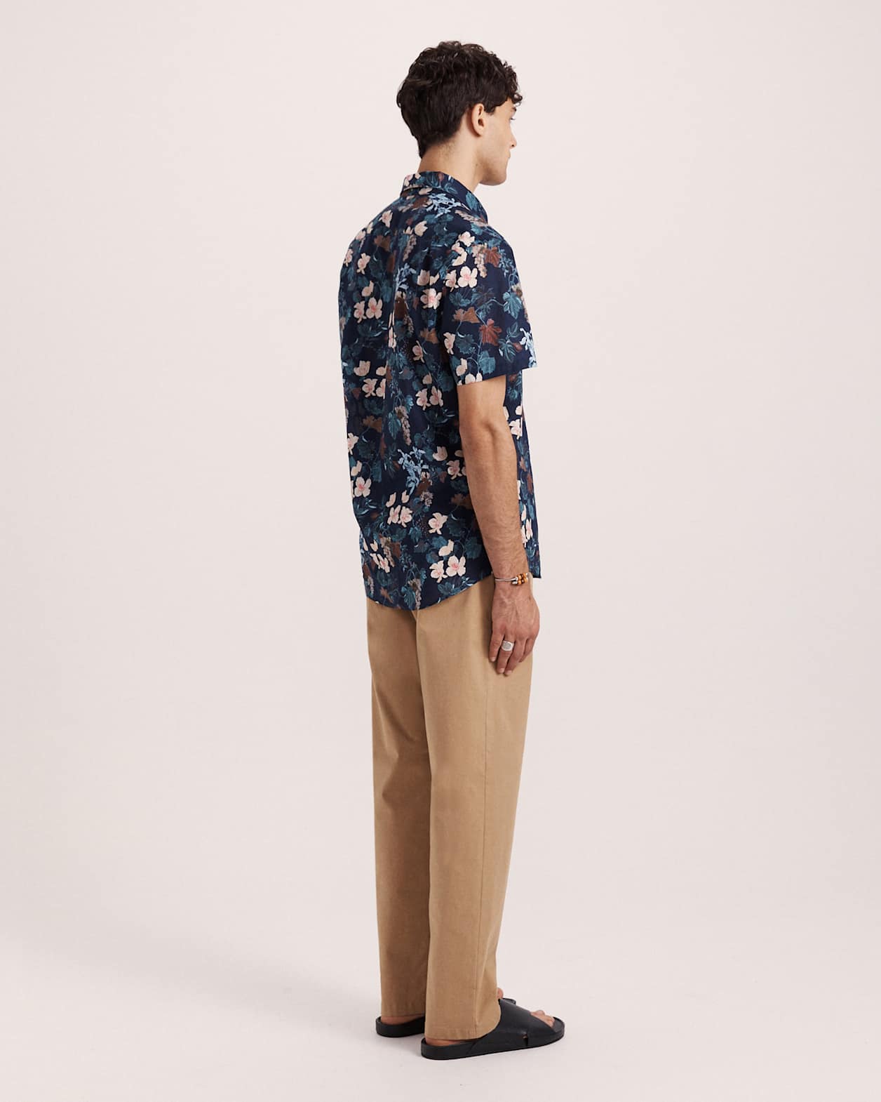 Evander Cotton Print Short Sleeve Classic Shirt in NAVY MULTI