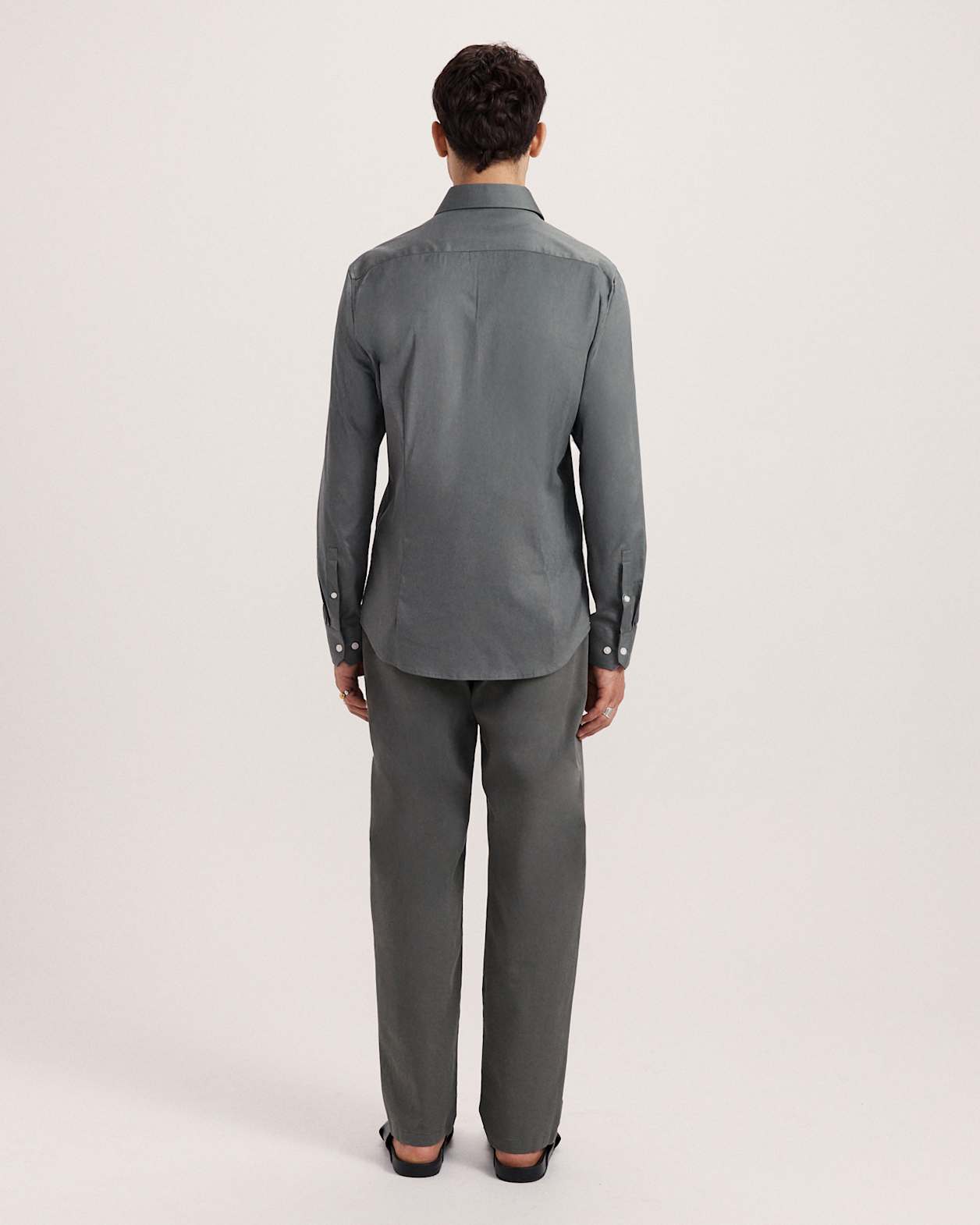 Stretch Poplin Shirt in DARK GREEN