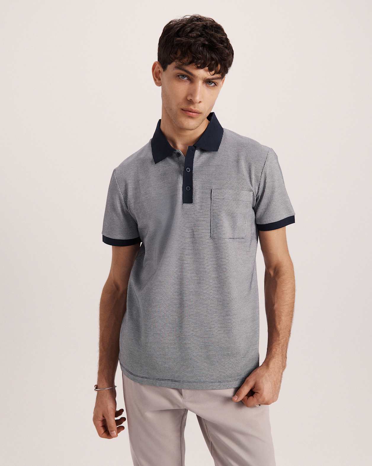 Phoenix Cotton Polo in NAVY