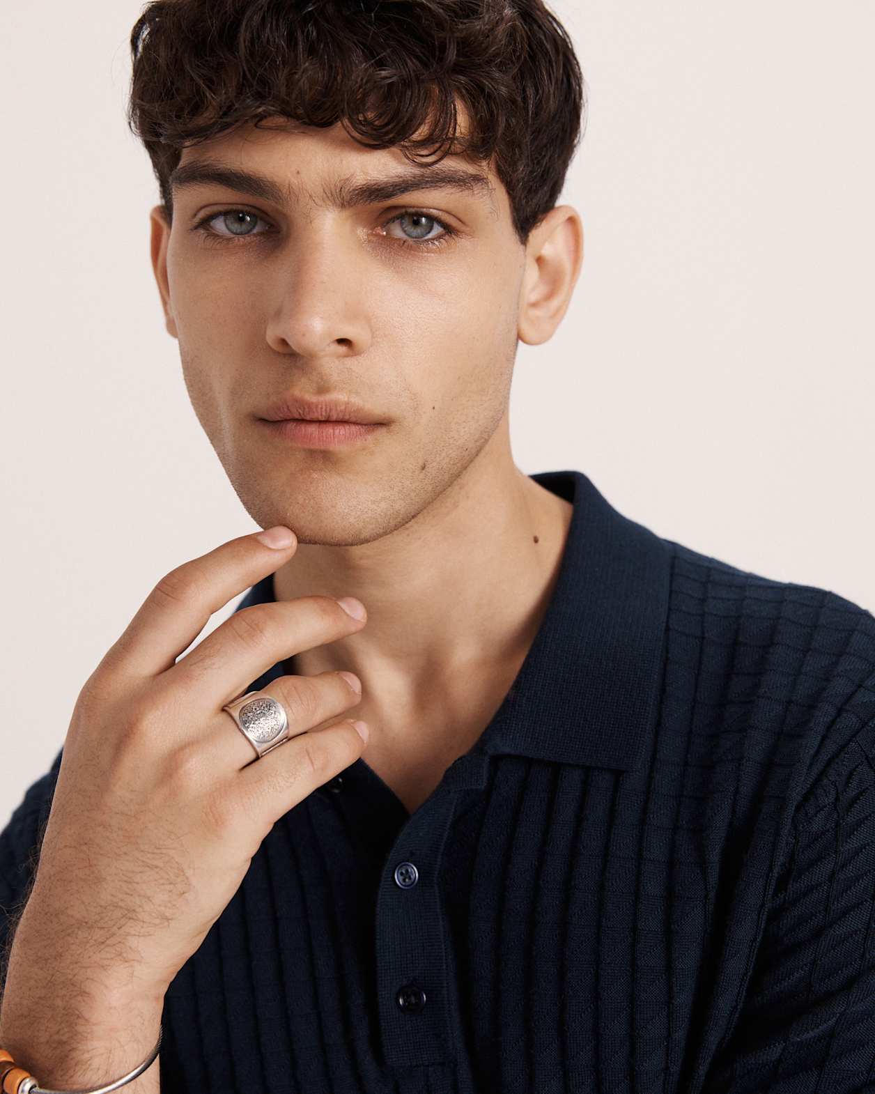 Alfie Knit Polo in NAVY