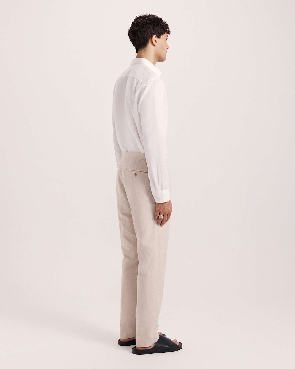 Reeves Long Sleeve Classic Linen Cotton Shirt in IVORY