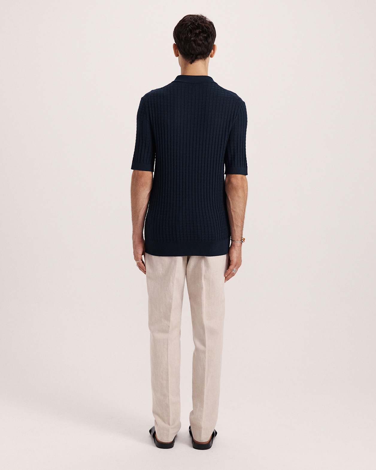 Alfie Knit Polo in NAVY
