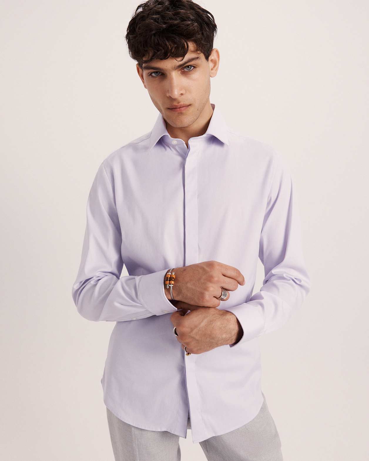 Stretch Poplin Shirt in LILAC