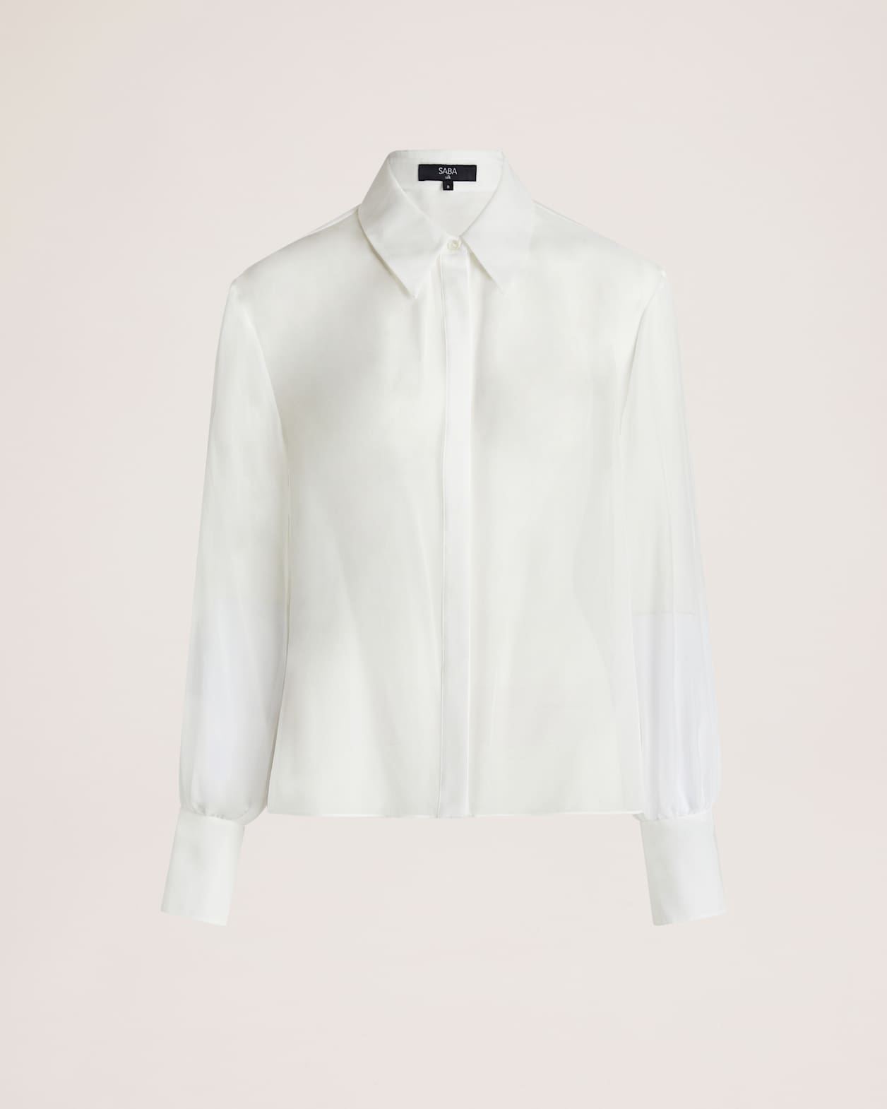 Ash Silk Chiffon Cropped Shirt in OFF WHITE