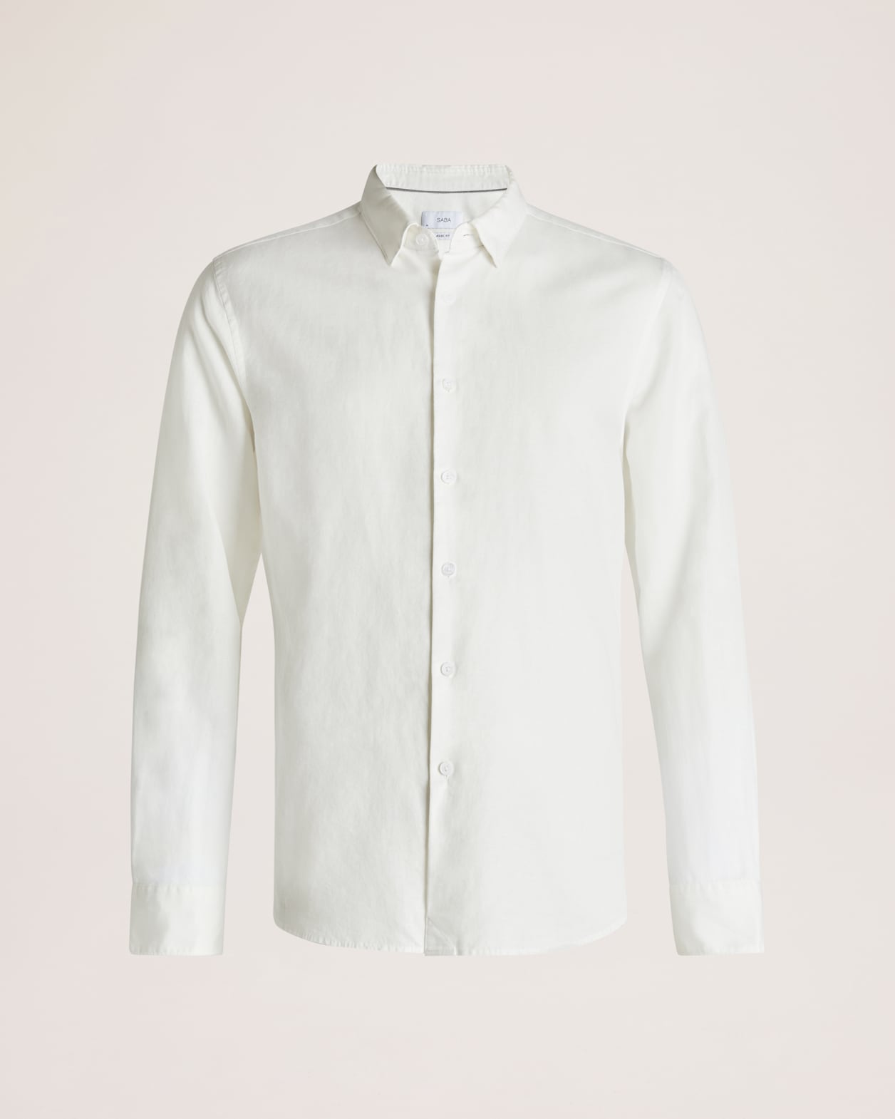 Reeves Long Sleeve Classic Linen Cotton Shirt in IVORY