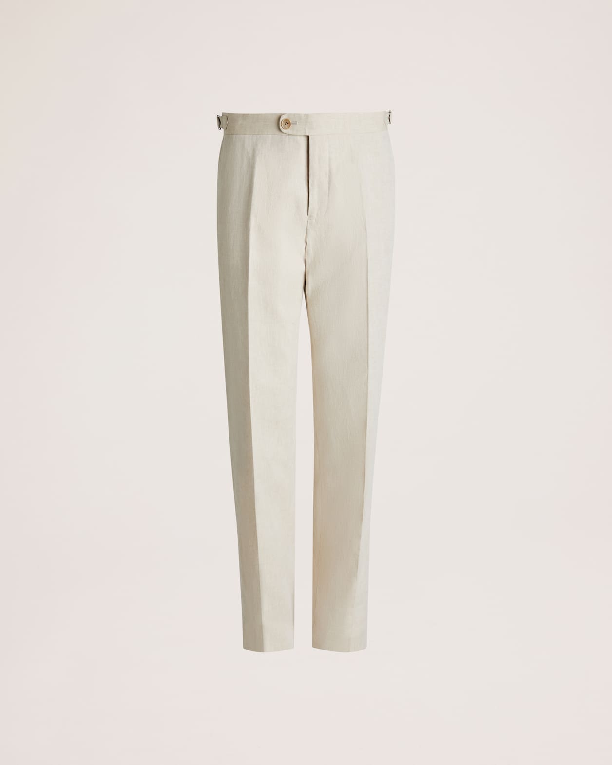 Elias Linen Cotton Regular Side Adjuster Pant in OATMEAL