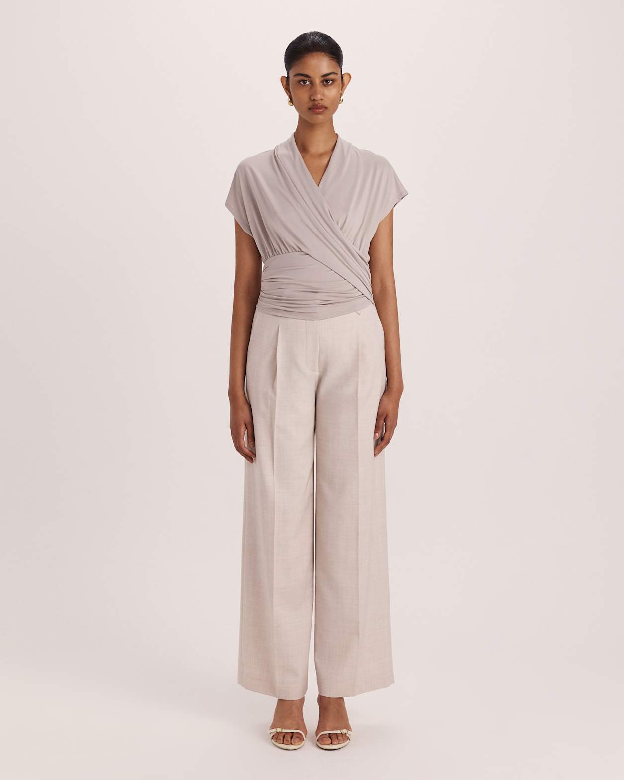 Sophie Wrap Top in BARLEY