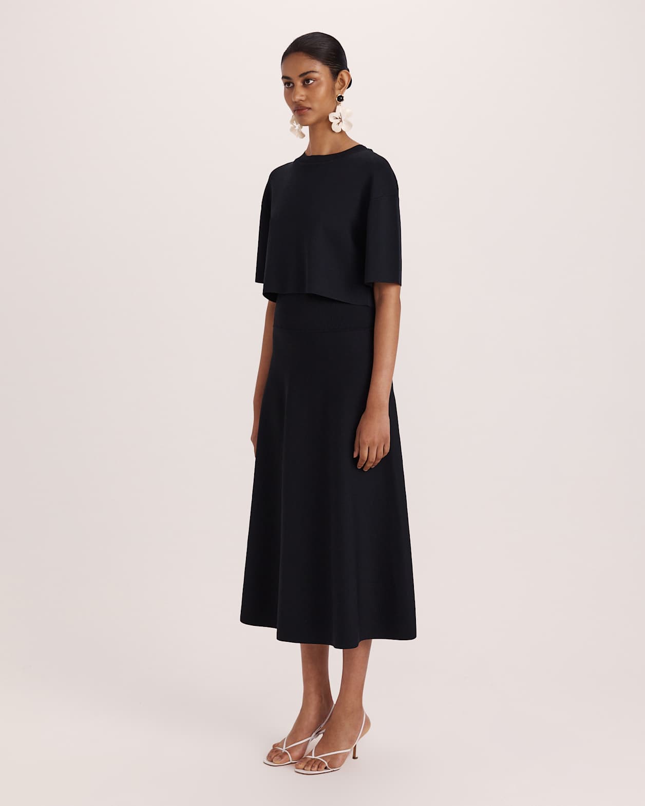 Mia Milano Knit Shell Top in BLACK