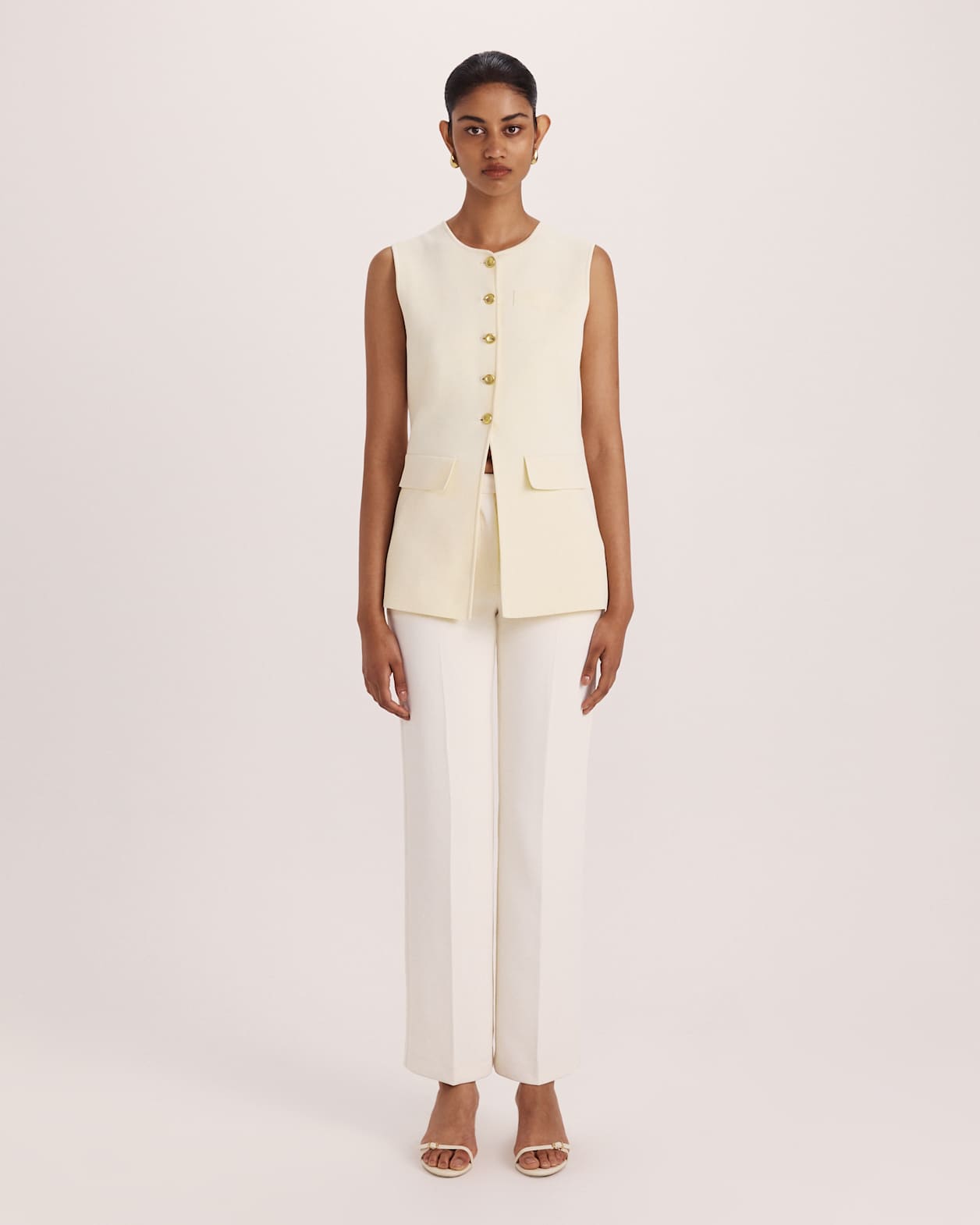 Mia Milano Knit Vest in LEMON