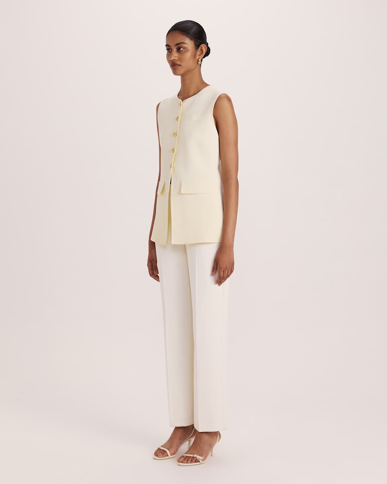 Mia Milano Knit Vest in LEMON